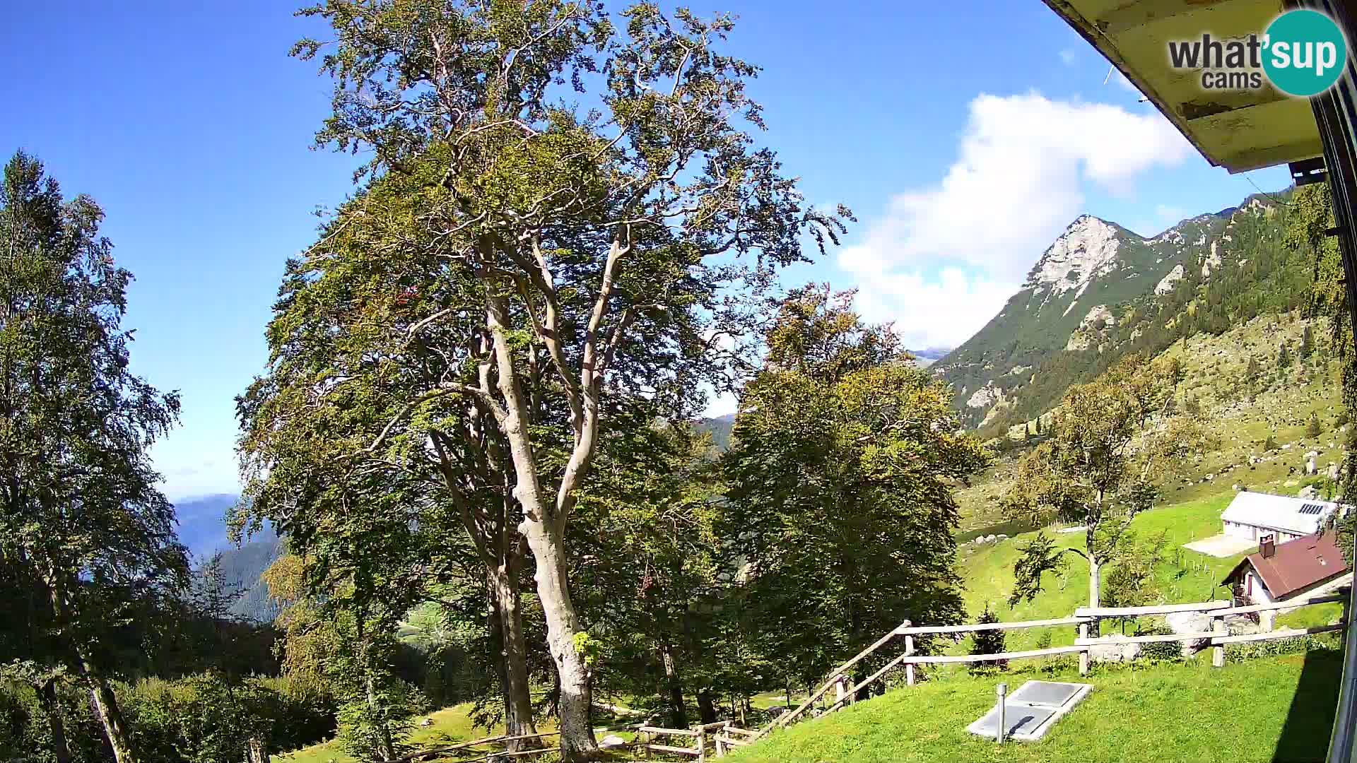 Baita di montagna Planina Razor webcam (1315) | vista su Tolminski Migovec