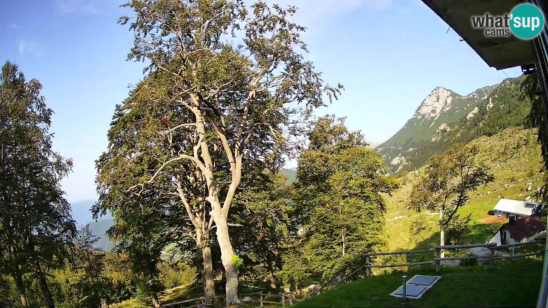 Cámara en vivo de la cabaña de montaña Planina Razor (1315) | vista hacia Tolminski Migovec