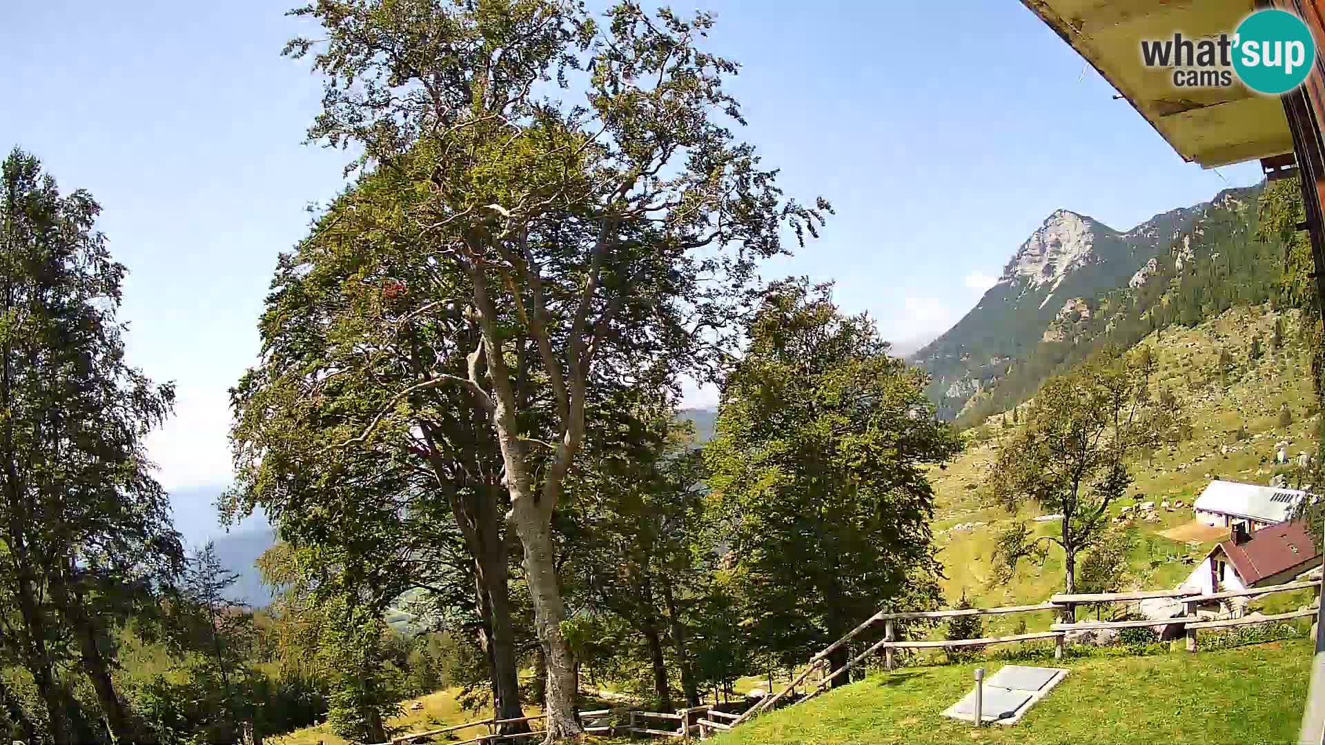 Cámara en vivo de la cabaña de montaña Planina Razor (1315) | vista hacia Tolminski Migovec