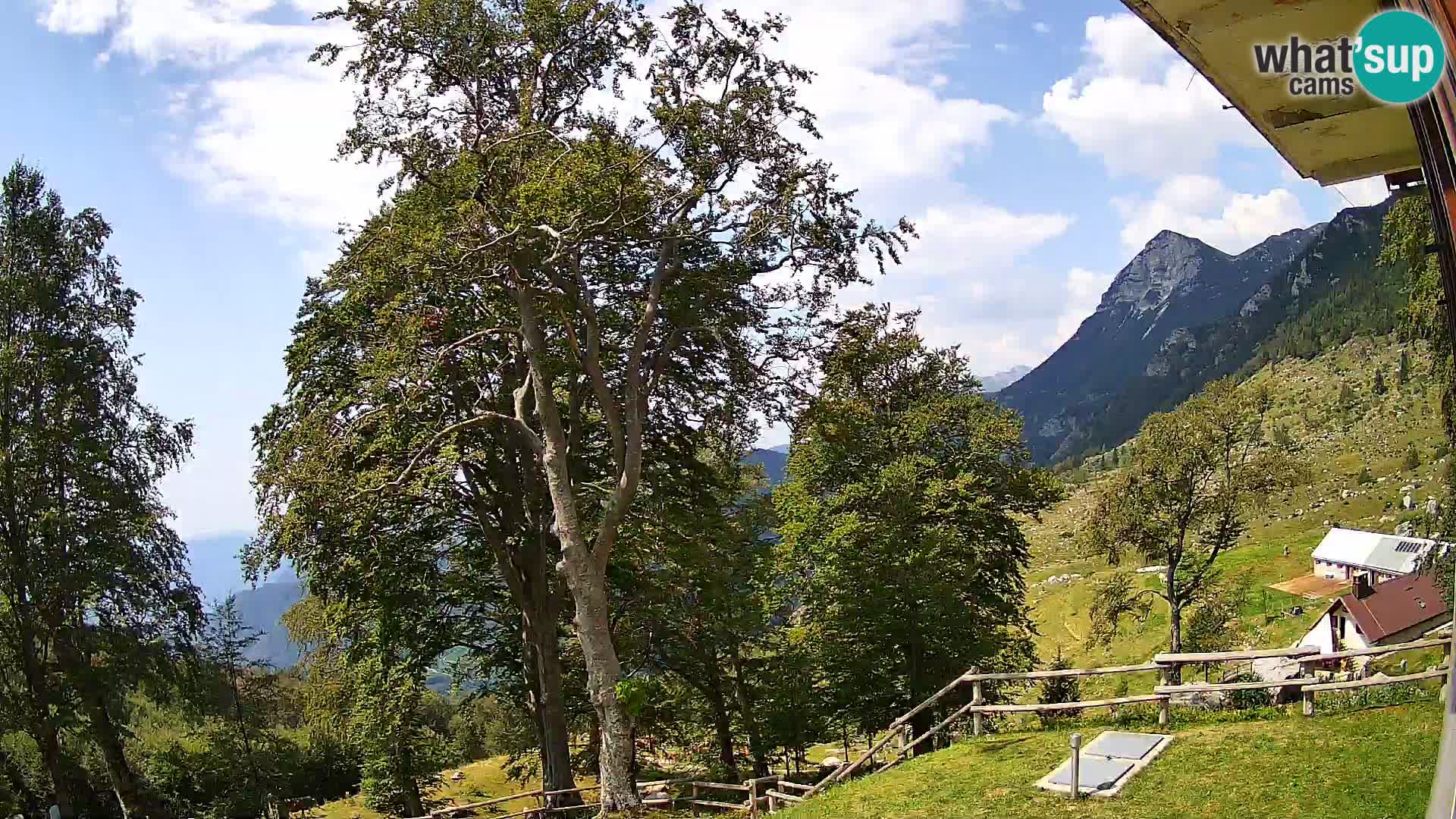 Baita di montagna Planina Razor webcam (1315) | vista su Tolminski Migovec