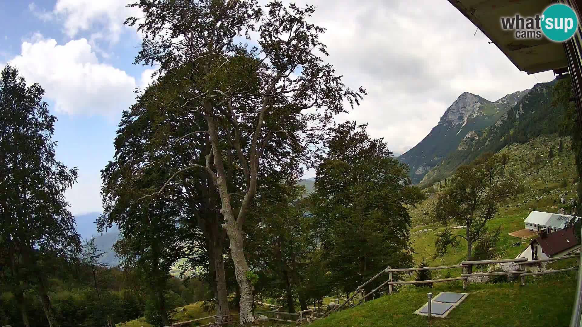 Baita di montagna Planina Razor webcam (1315) | vista su Tolminski Migovec