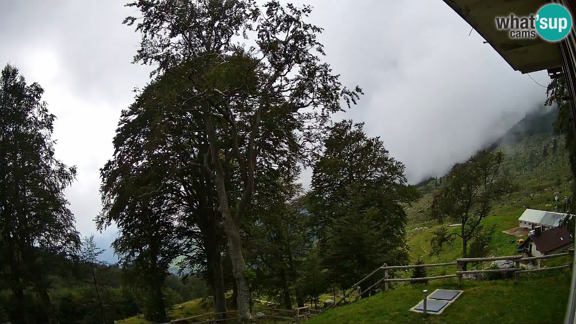 Cámara en vivo de la cabaña de montaña Planina Razor (1315) | vista hacia Tolminski Migovec