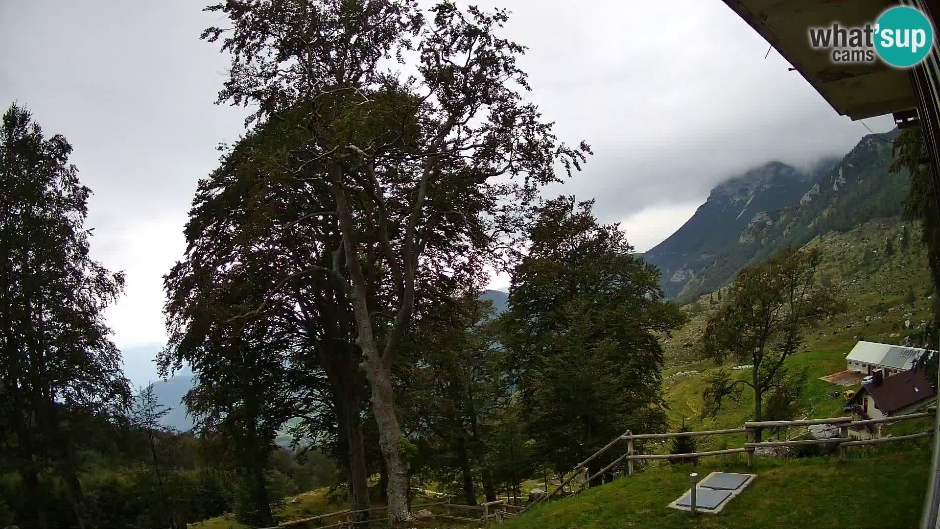 Cámara en vivo de la cabaña de montaña Planina Razor (1315) | vista hacia Tolminski Migovec