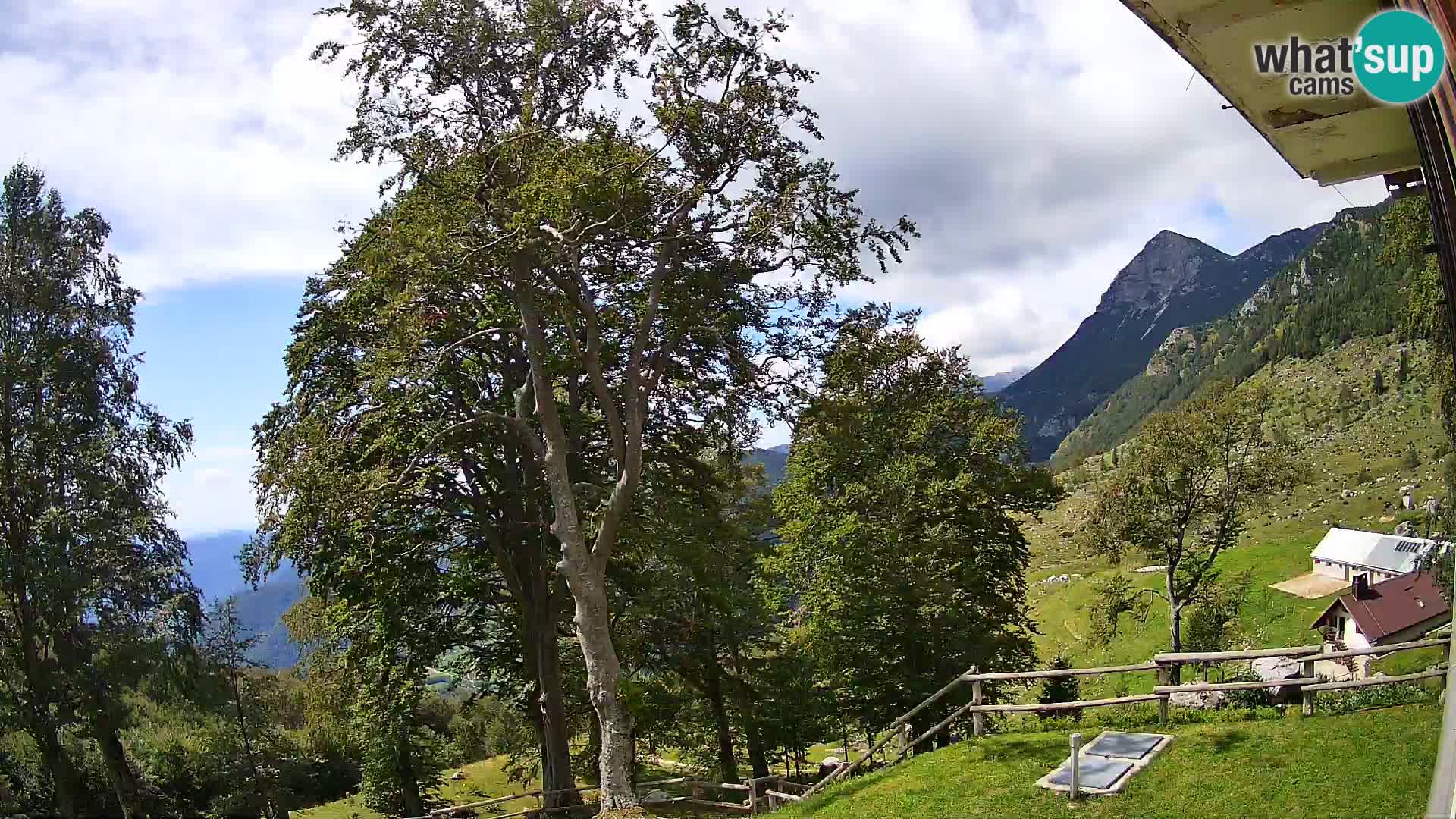 Baita di montagna Planina Razor webcam (1315) | vista su Tolminski Migovec