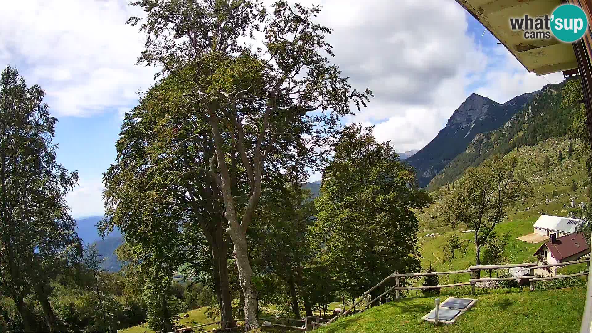 Baita di montagna Planina Razor webcam (1315) | vista su Tolminski Migovec