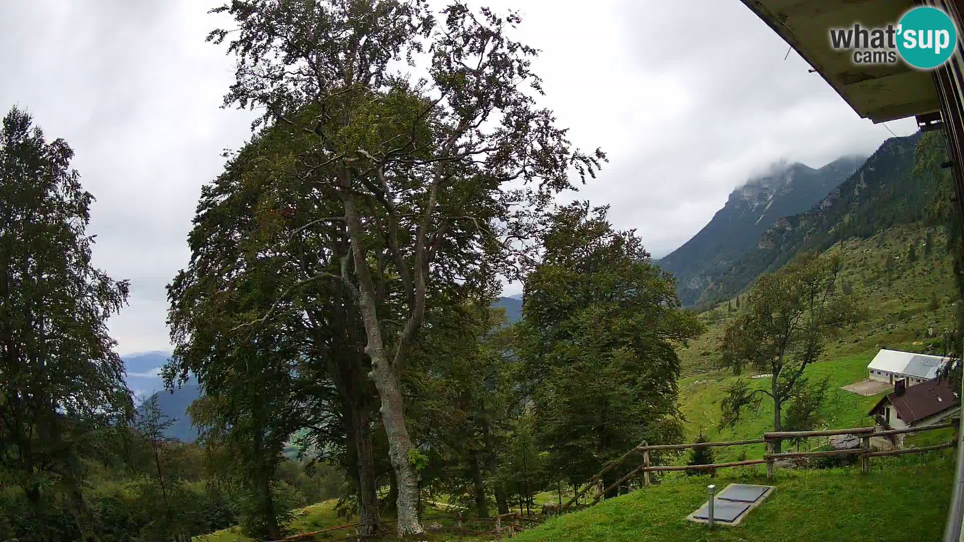 Cámara en vivo de la cabaña de montaña Planina Razor (1315) | vista hacia Tolminski Migovec
