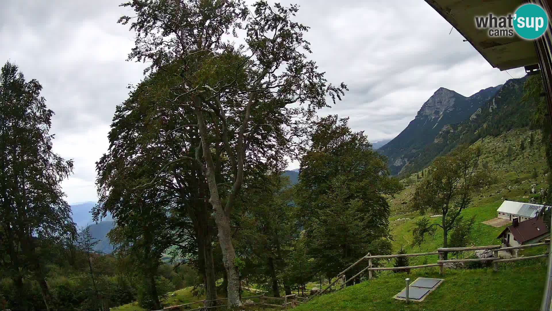 Cámara en vivo de la cabaña de montaña Planina Razor (1315) | vista hacia Tolminski Migovec