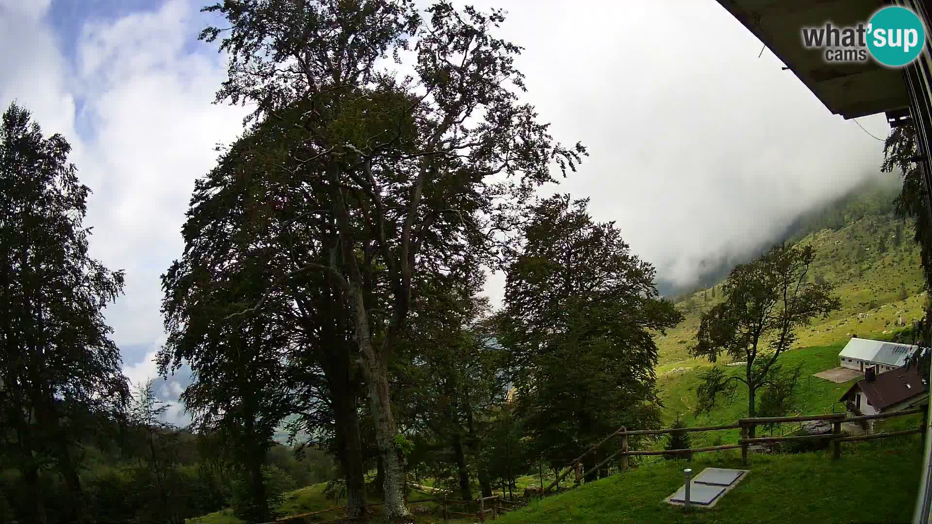 Cámara en vivo de la cabaña de montaña Planina Razor (1315) | vista hacia Tolminski Migovec