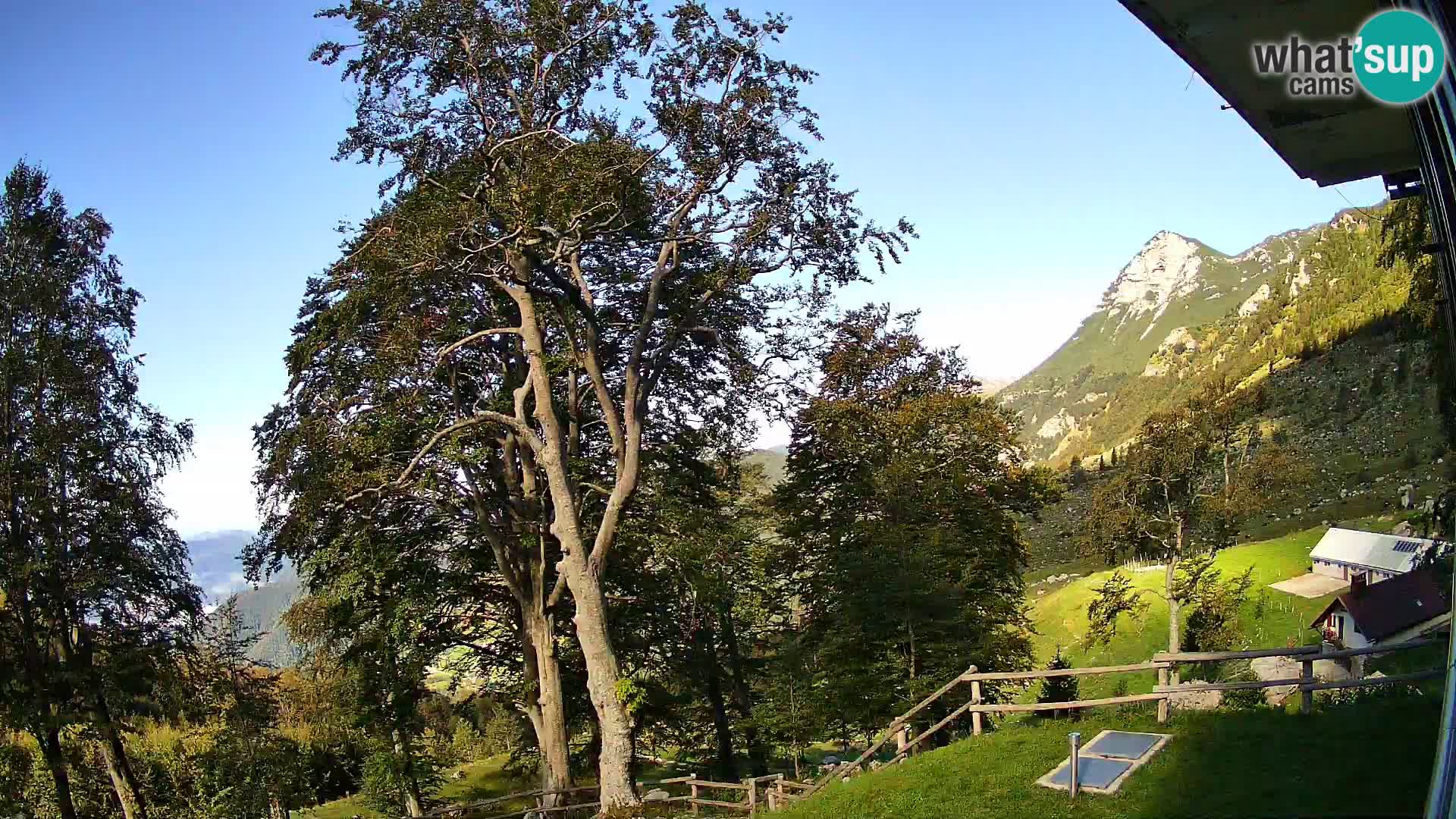 Baita di montagna Planina Razor webcam (1315) | vista su Tolminski Migovec