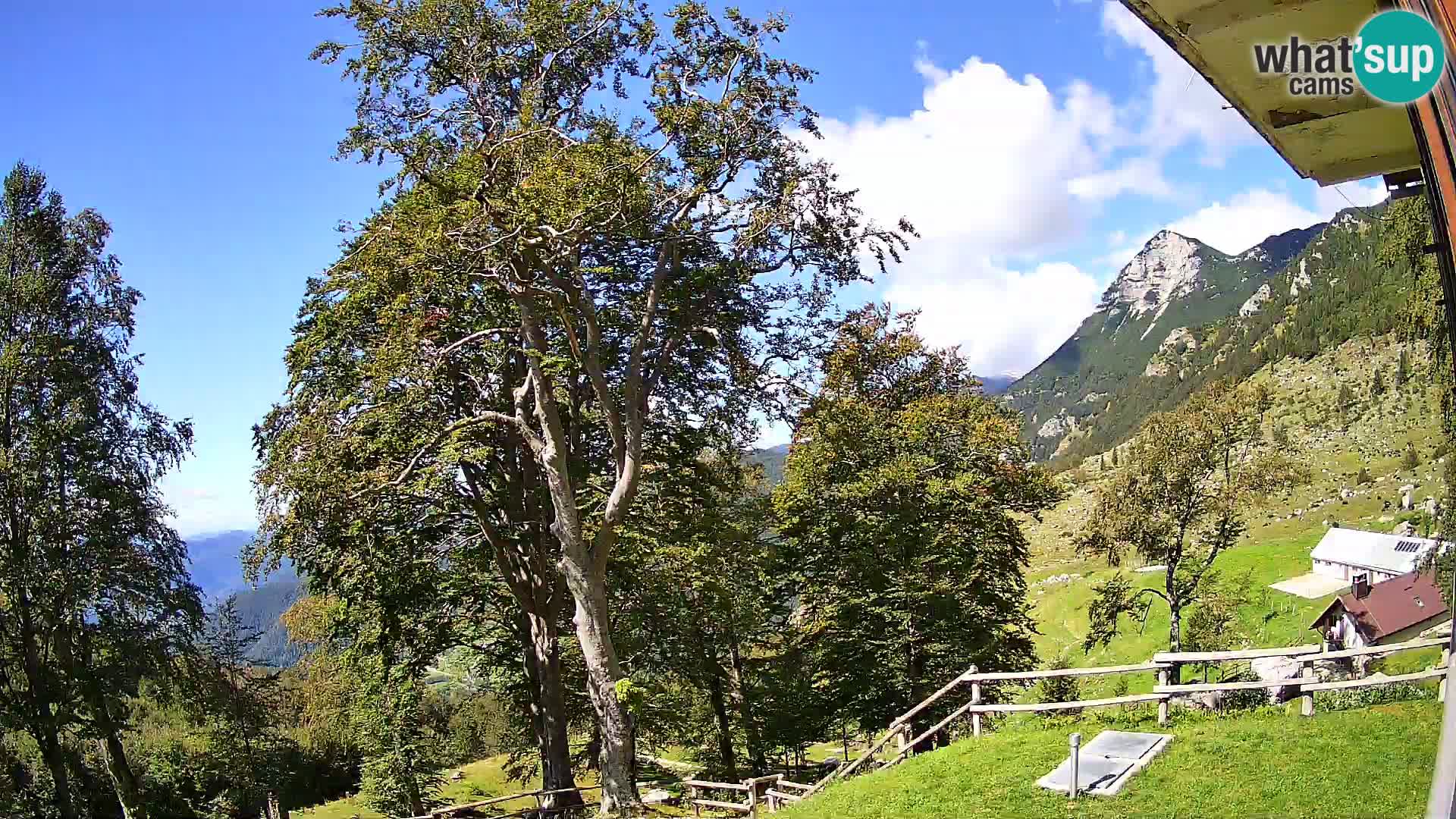 Baita di montagna Planina Razor webcam (1315) | vista su Tolminski Migovec