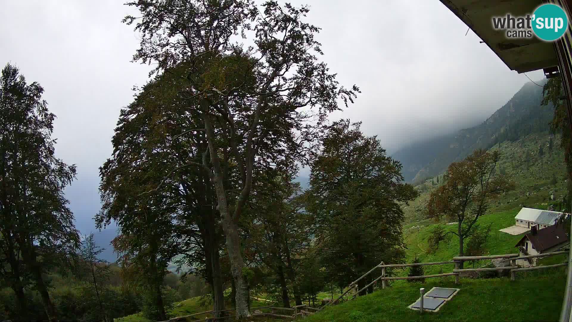 Cámara en vivo de la cabaña de montaña Planina Razor (1315) | vista hacia Tolminski Migovec