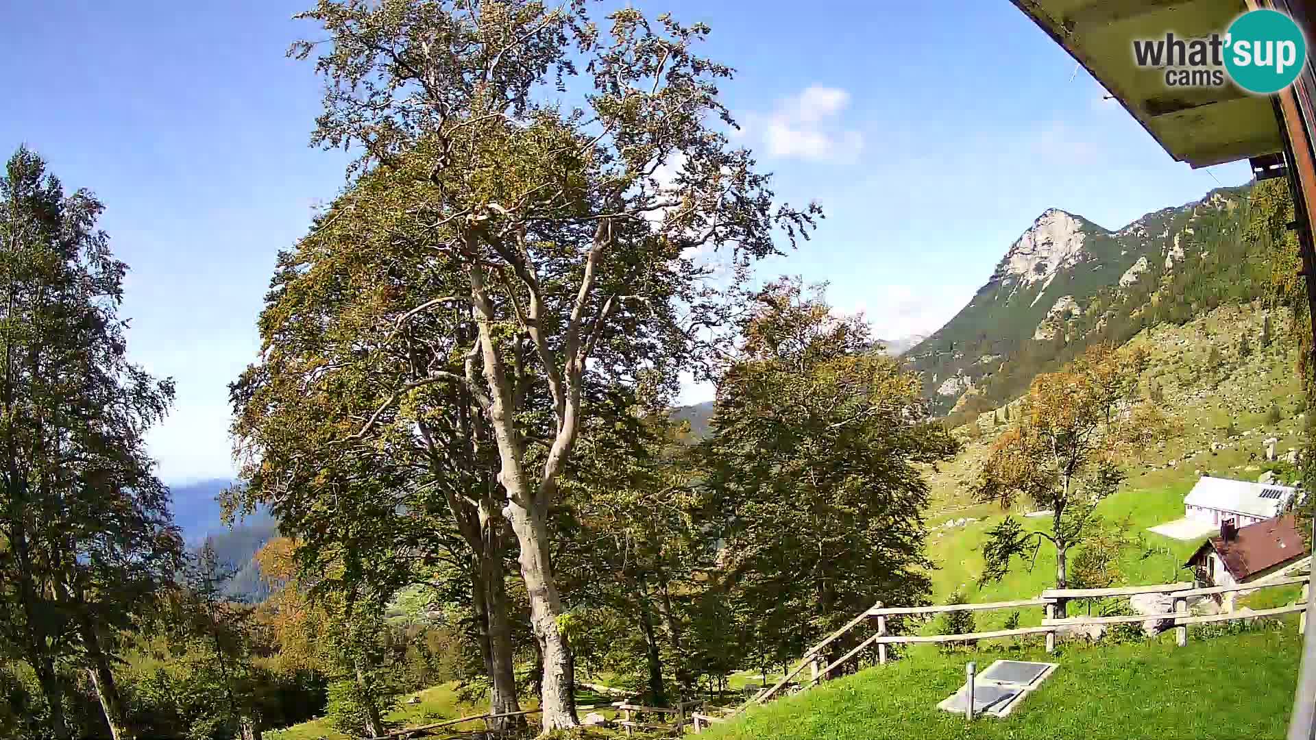 Cámara en vivo de la cabaña de montaña Planina Razor (1315) | vista hacia Tolminski Migovec