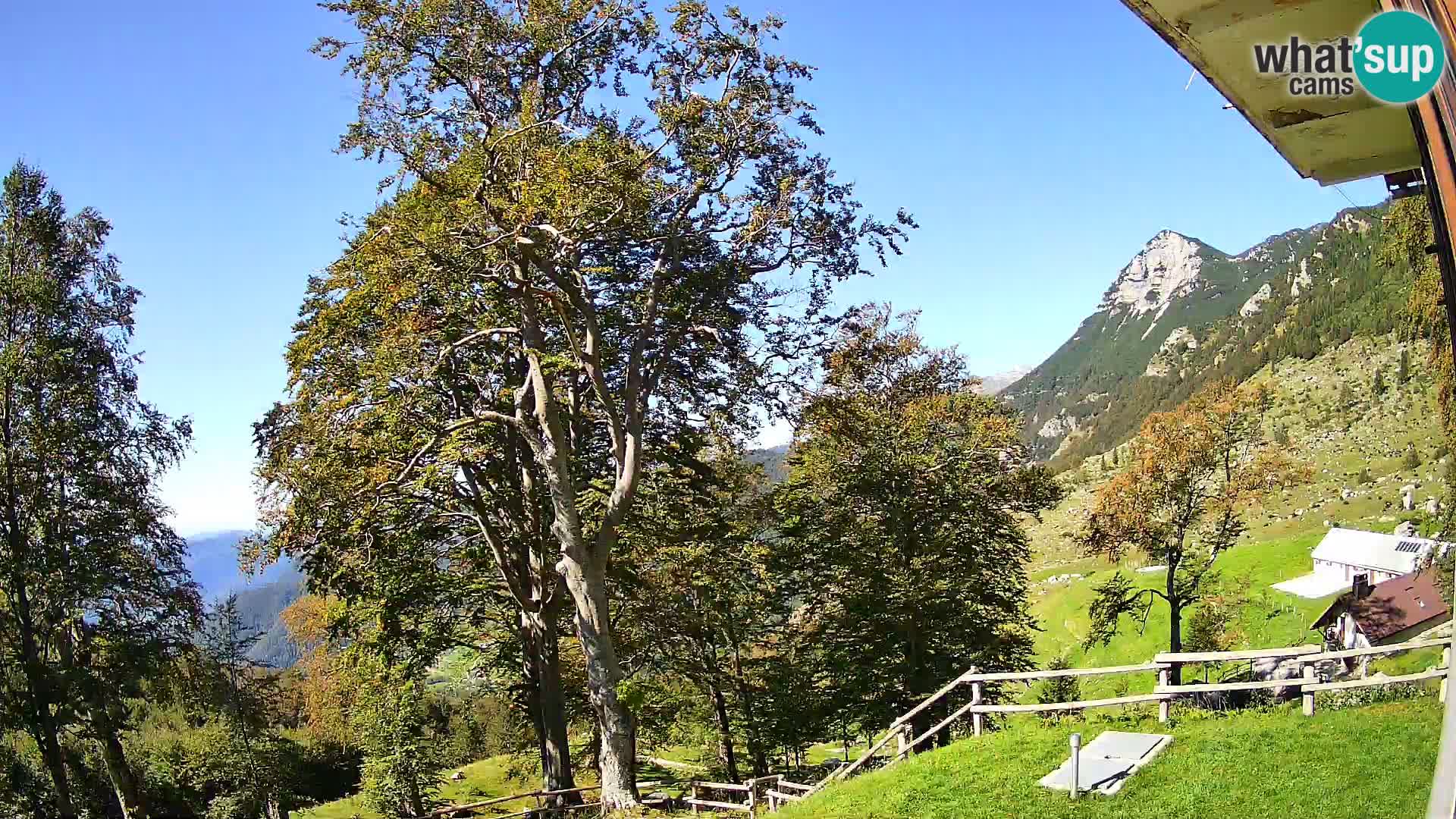 Planina Razor Mountain Hut live cam (1315) | view to Tolminski Migovec