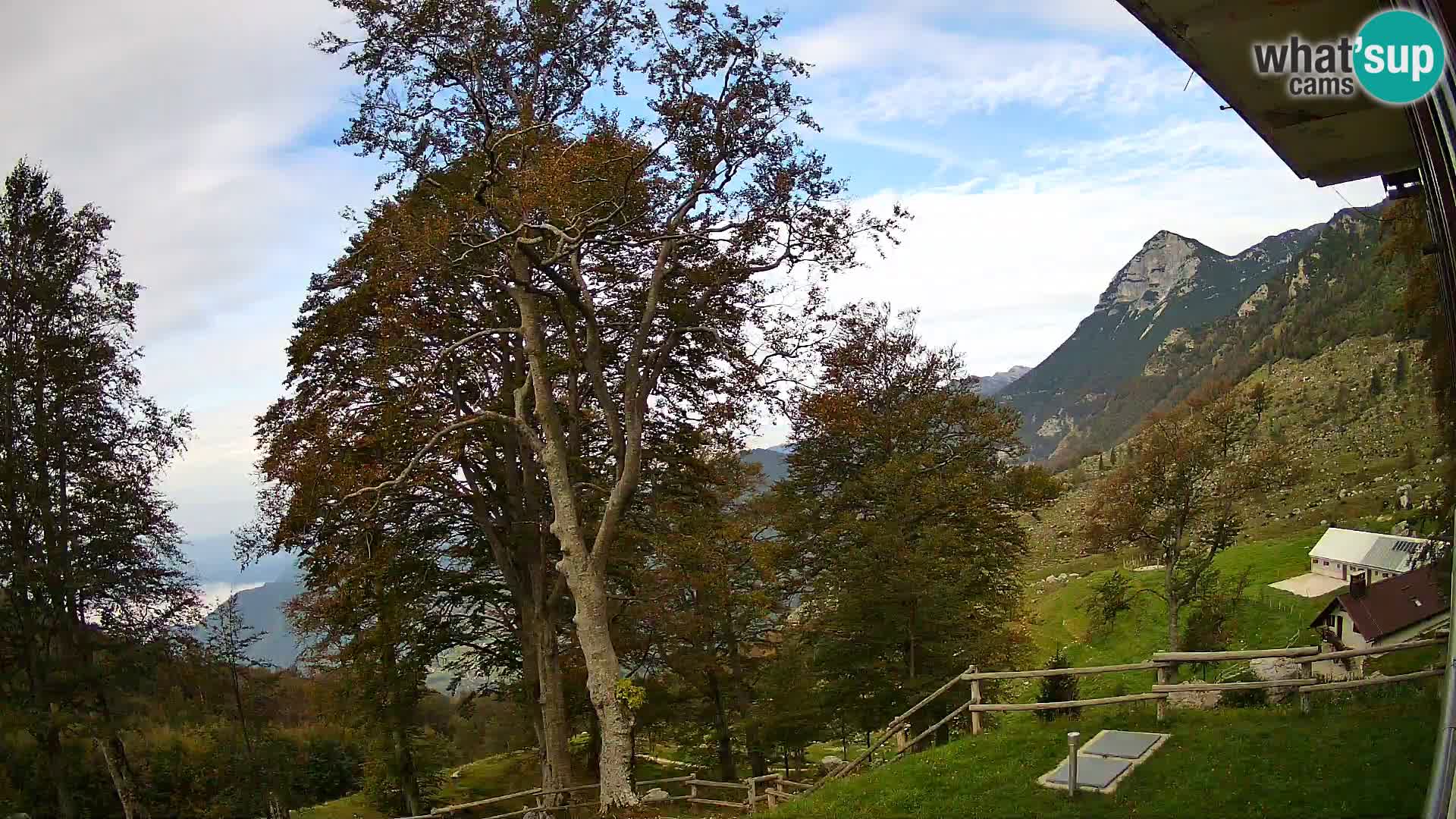 Baita di montagna Planina Razor webcam (1315) | vista su Tolminski Migovec