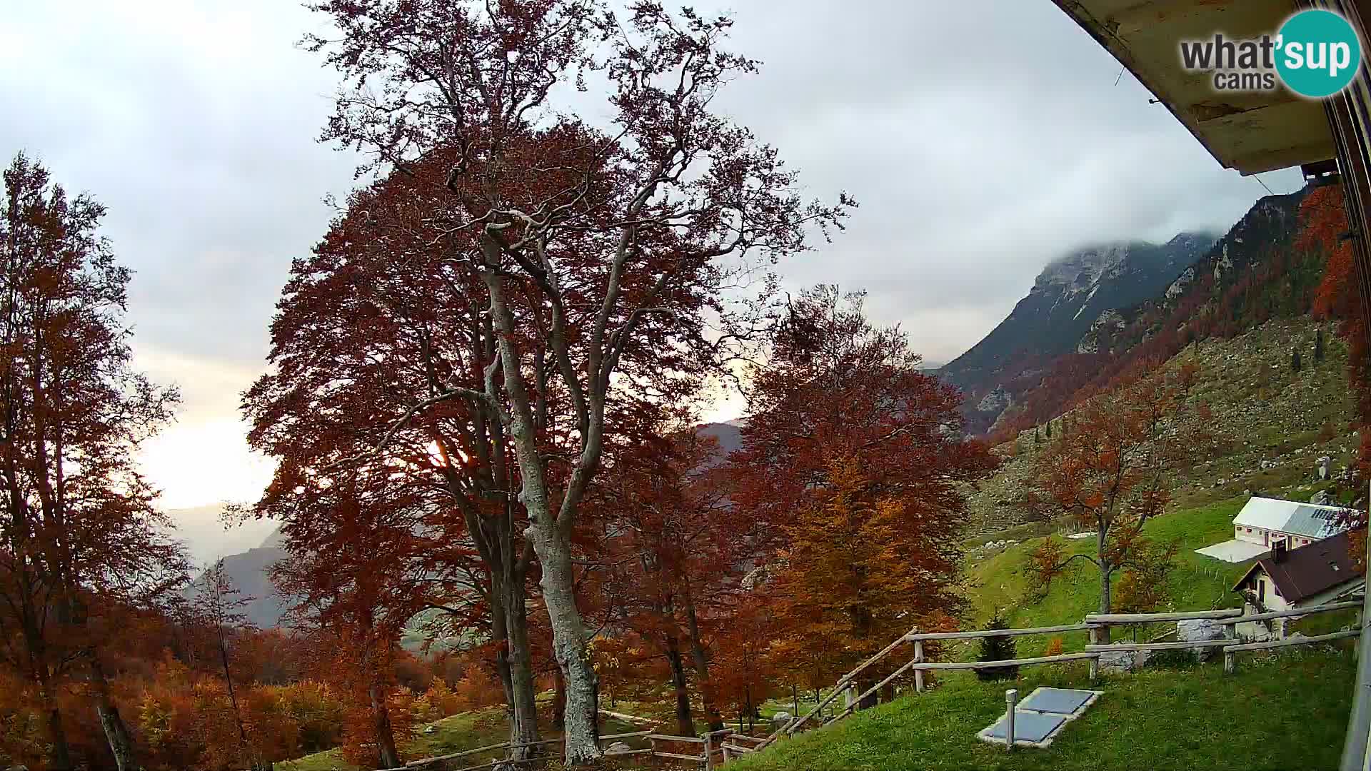 Cámara en vivo de la cabaña de montaña Planina Razor (1315) | vista hacia Tolminski Migovec