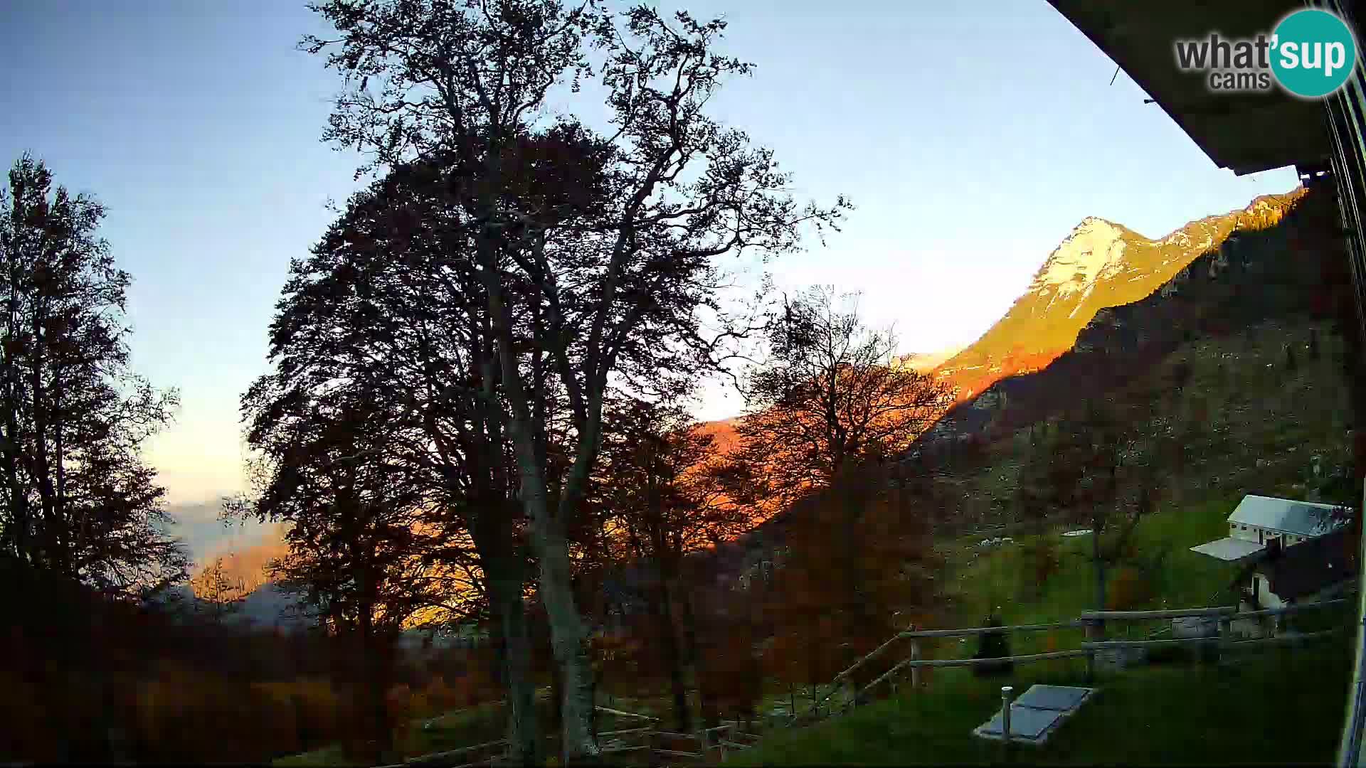 Cámara en vivo de la cabaña de montaña Planina Razor (1315) | vista hacia Tolminski Migovec