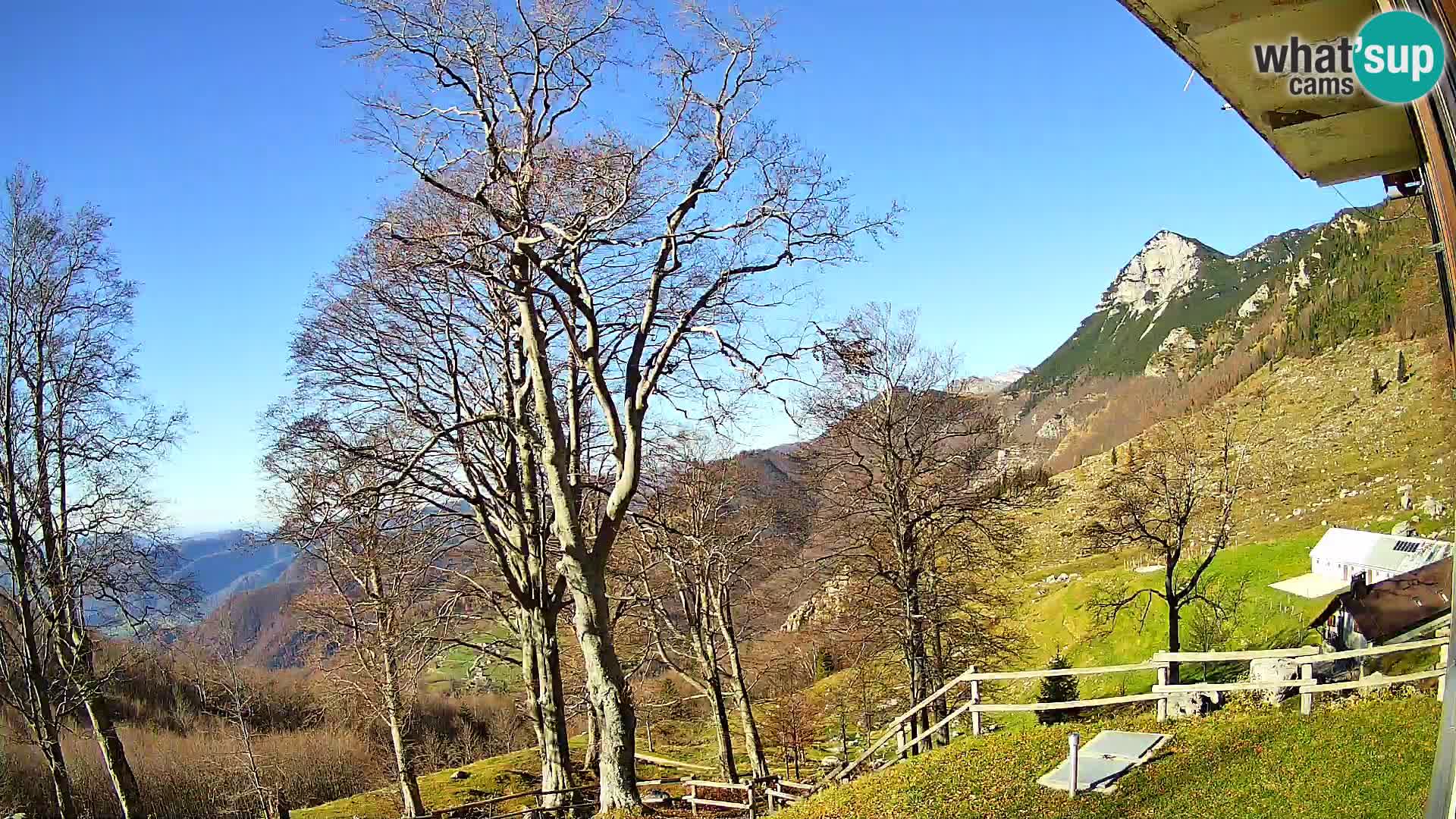 Baita di montagna Planina Razor webcam (1315) | vista su Tolminski Migovec