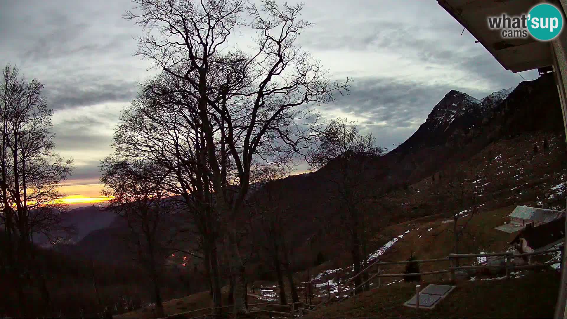 Cámara en vivo de la cabaña de montaña Planina Razor (1315) | vista hacia Tolminski Migovec