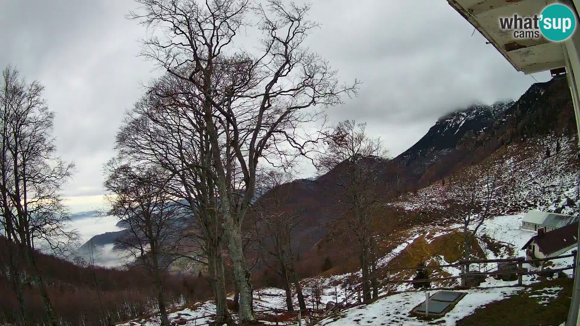 Koča na Planini Razor spletna kamera (1315) | Pogled na Tolminski Migovec