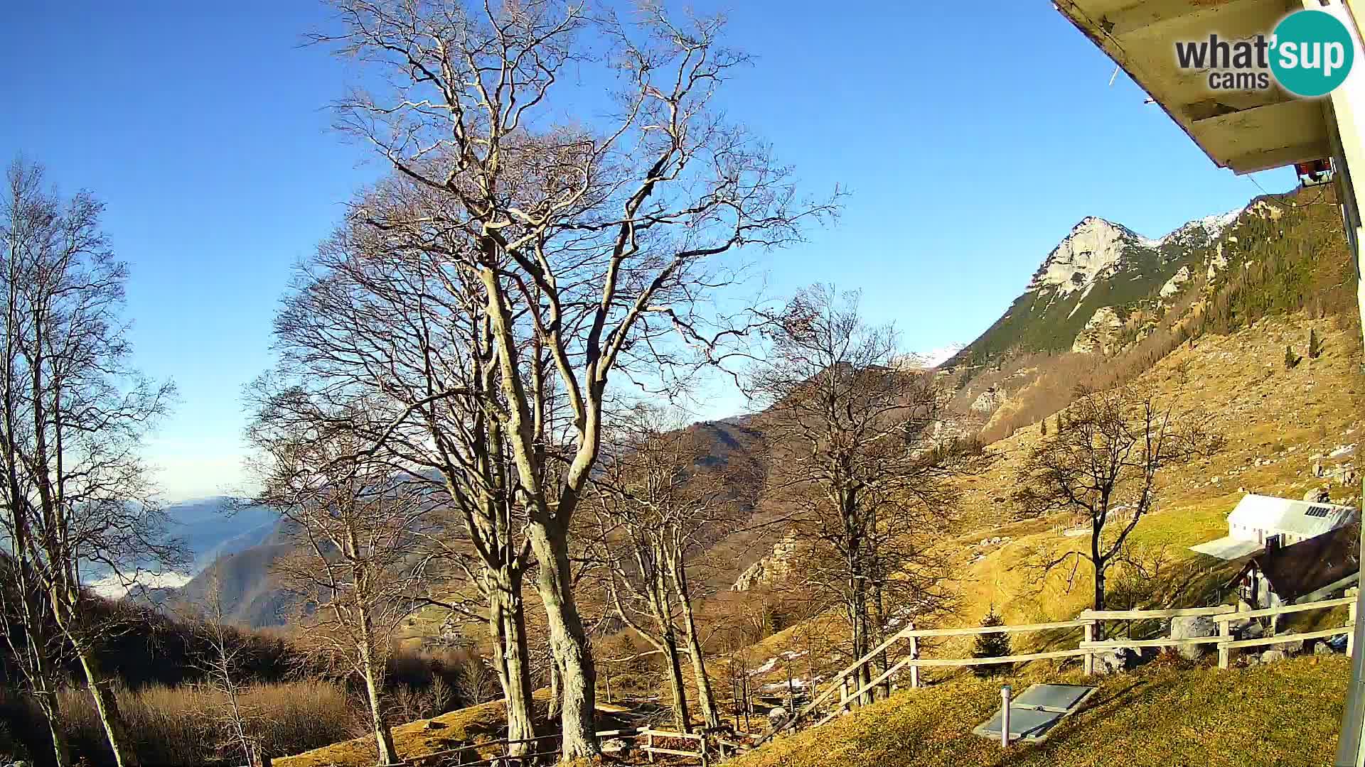Cámara en vivo de la cabaña de montaña Planina Razor (1315) | vista hacia Tolminski Migovec