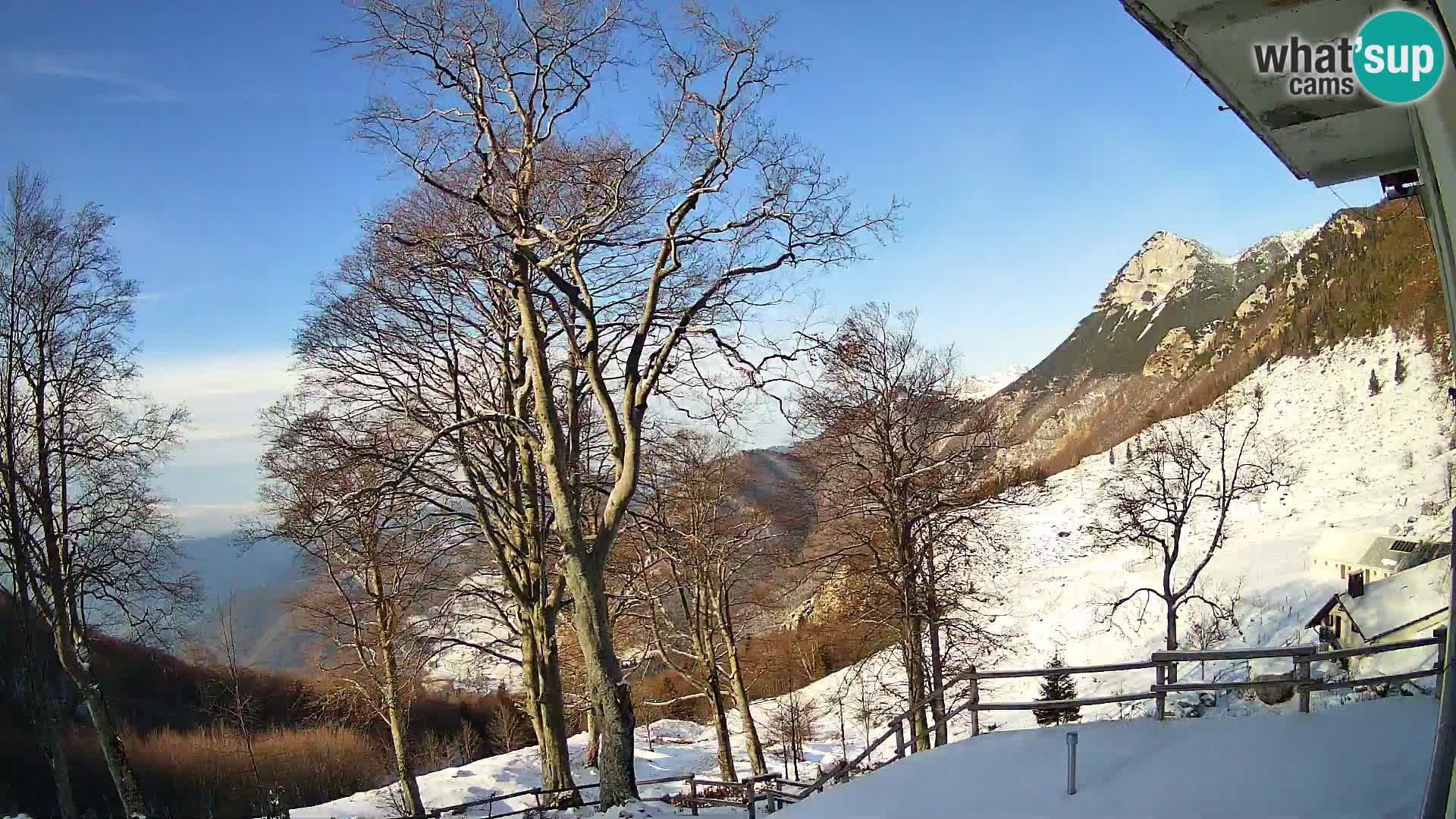 Baita di montagna Planina Razor webcam (1315) | vista su Tolminski Migovec
