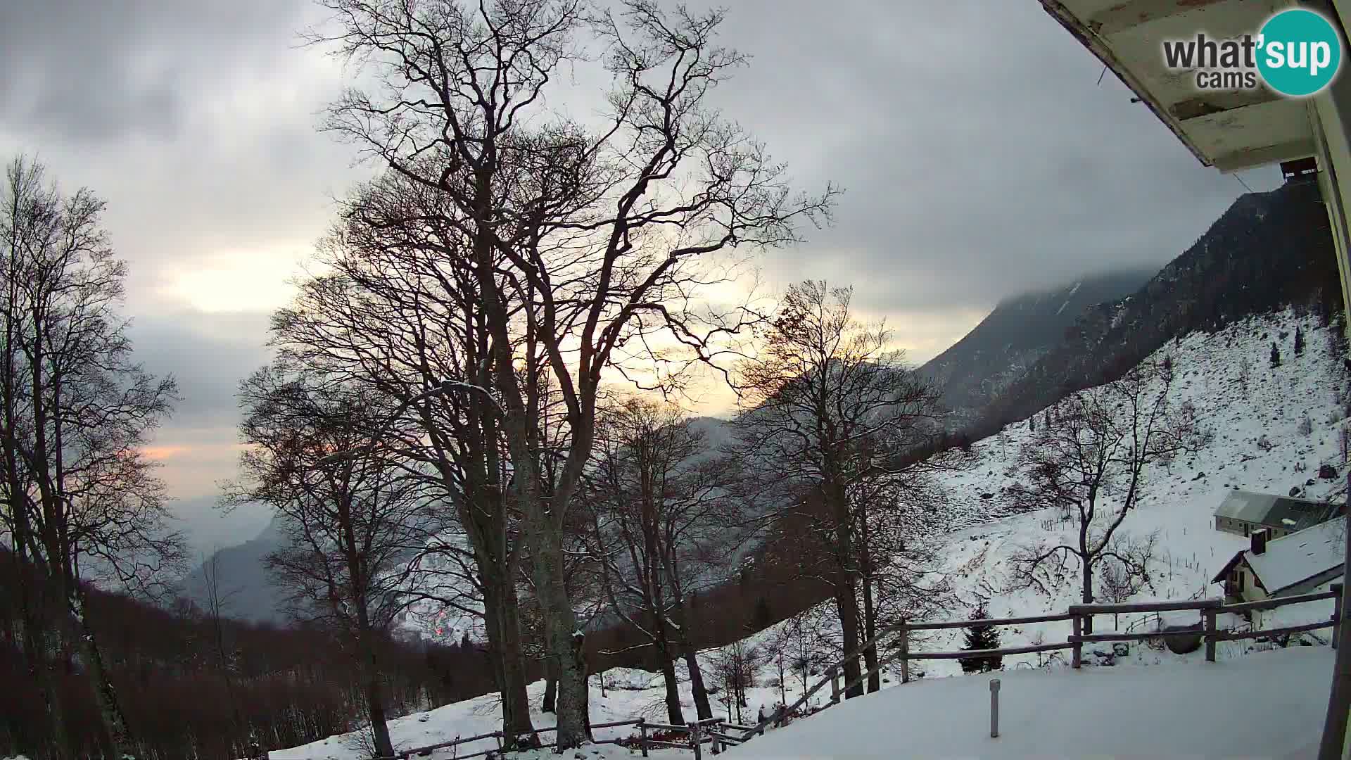 Baita di montagna Planina Razor webcam (1315) | vista su Tolminski Migovec