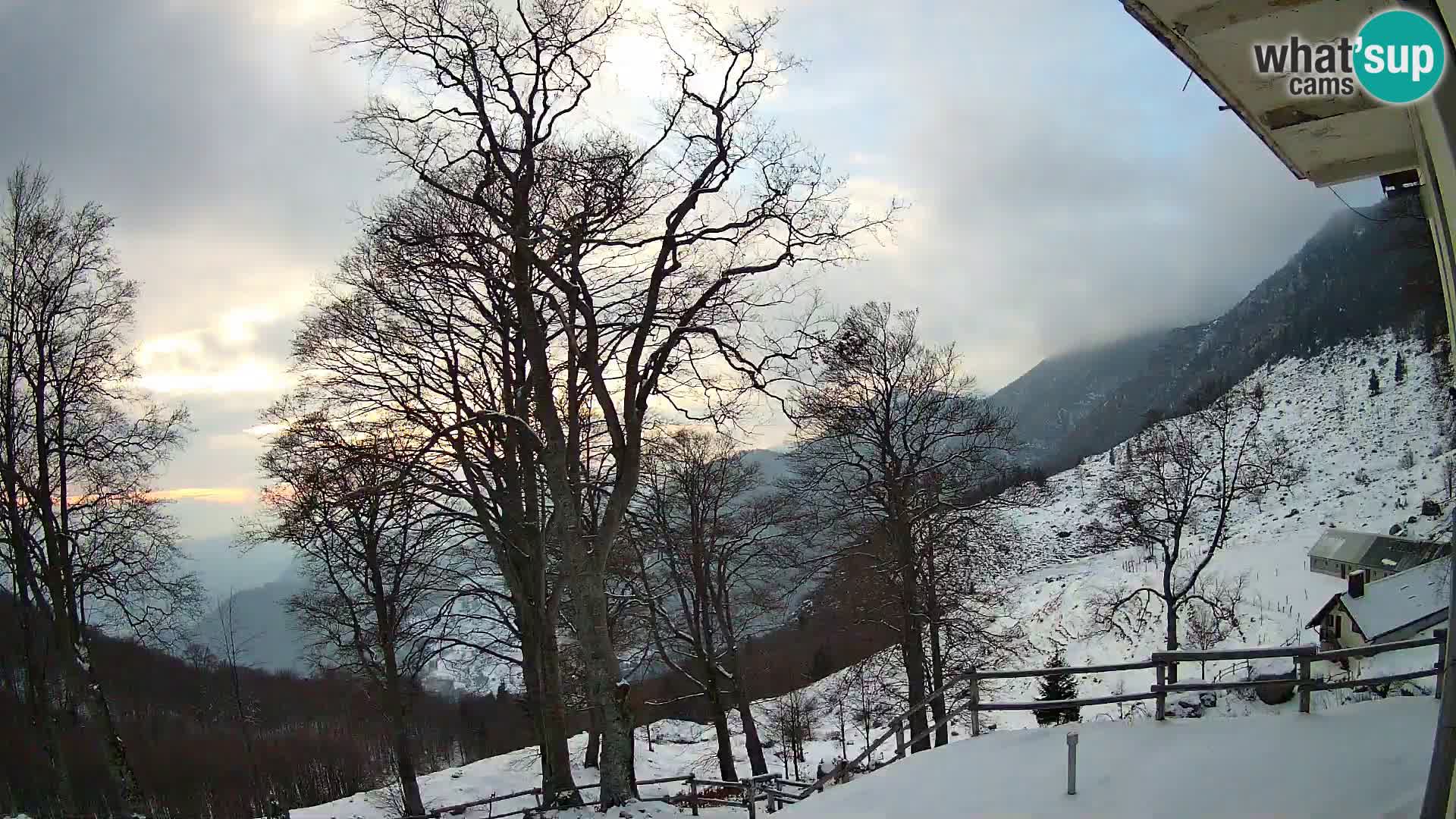 Baita di montagna Planina Razor webcam (1315) | vista su Tolminski Migovec