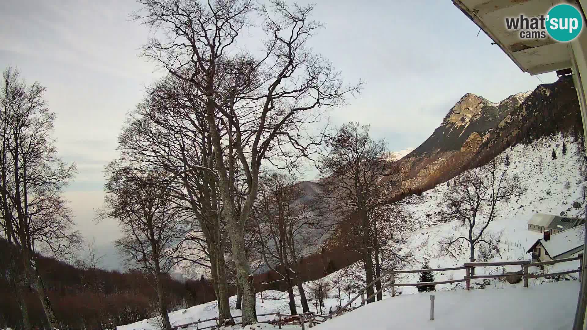 Cámara en vivo de la cabaña de montaña Planina Razor (1315) | vista hacia Tolminski Migovec