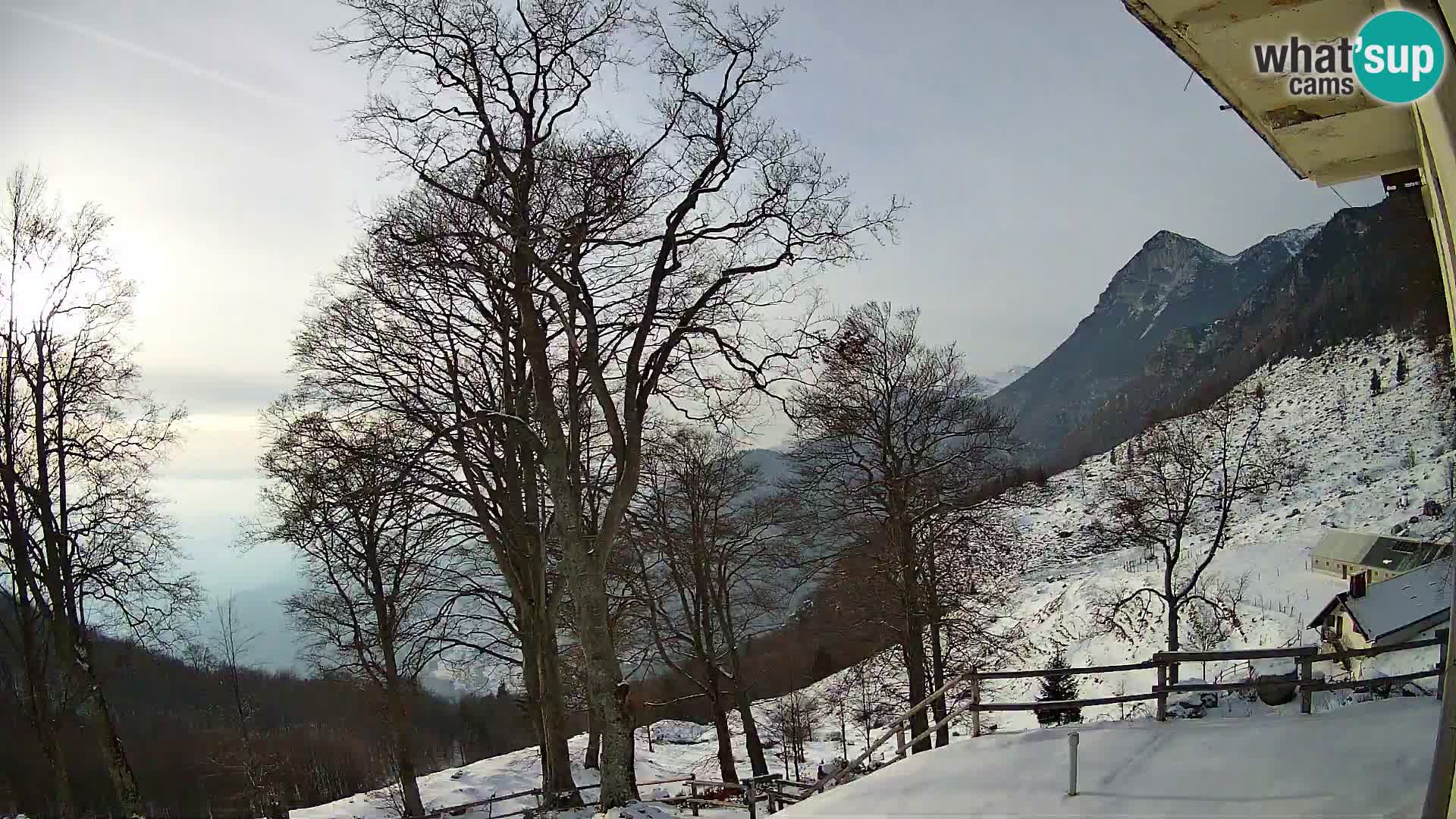 Cámara en vivo de la cabaña de montaña Planina Razor (1315) | vista hacia Tolminski Migovec
