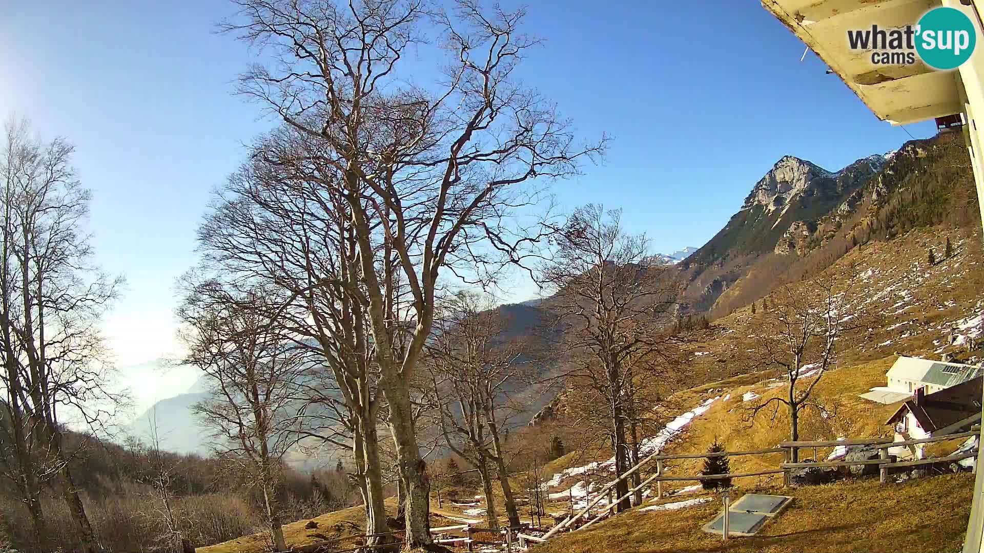 Baita di montagna Planina Razor webcam (1315) | vista su Tolminski Migovec