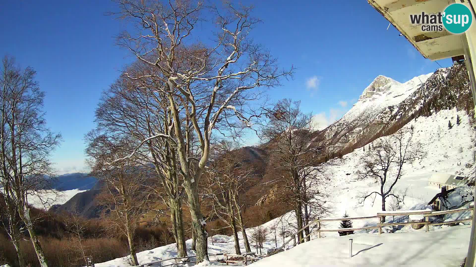 Baita di montagna Planina Razor webcam (1315) | vista su Tolminski Migovec