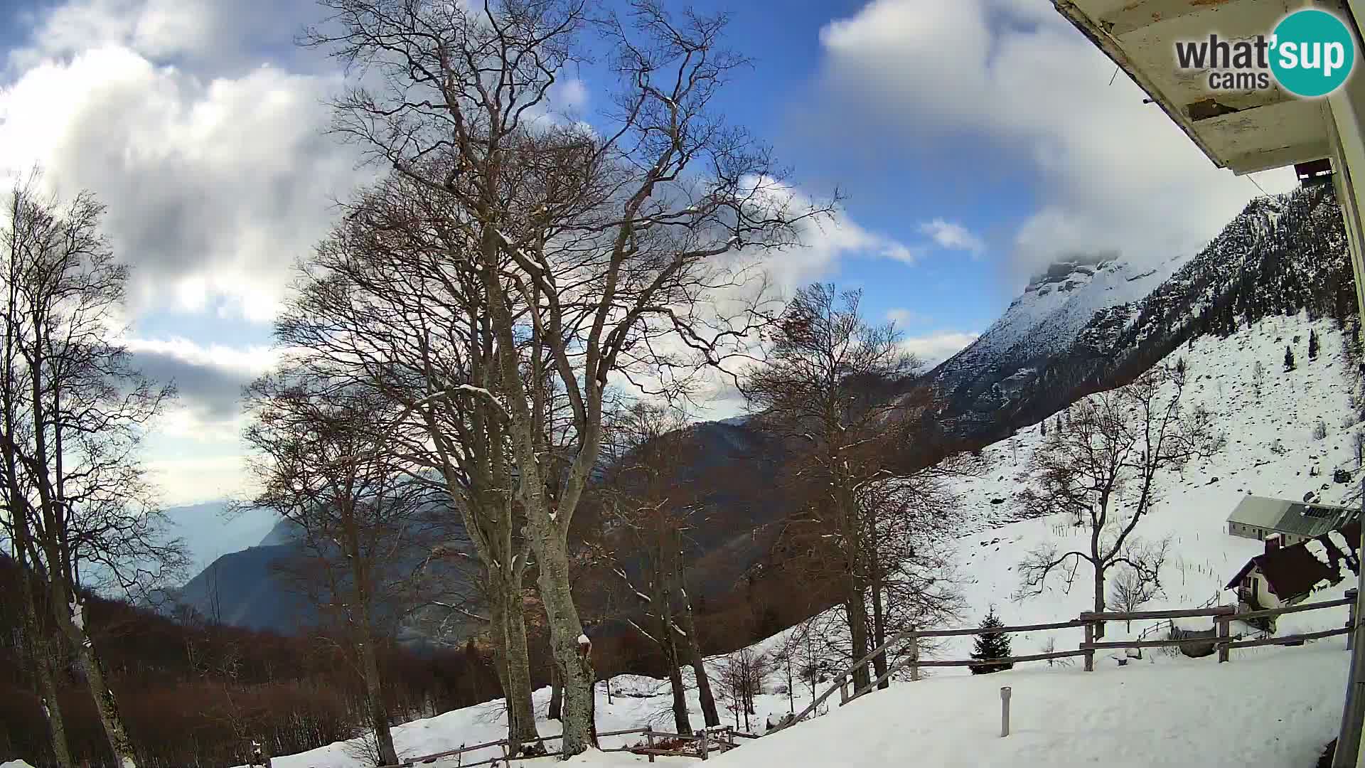 Cámara en vivo de la cabaña de montaña Planina Razor (1315) | vista hacia Tolminski Migovec