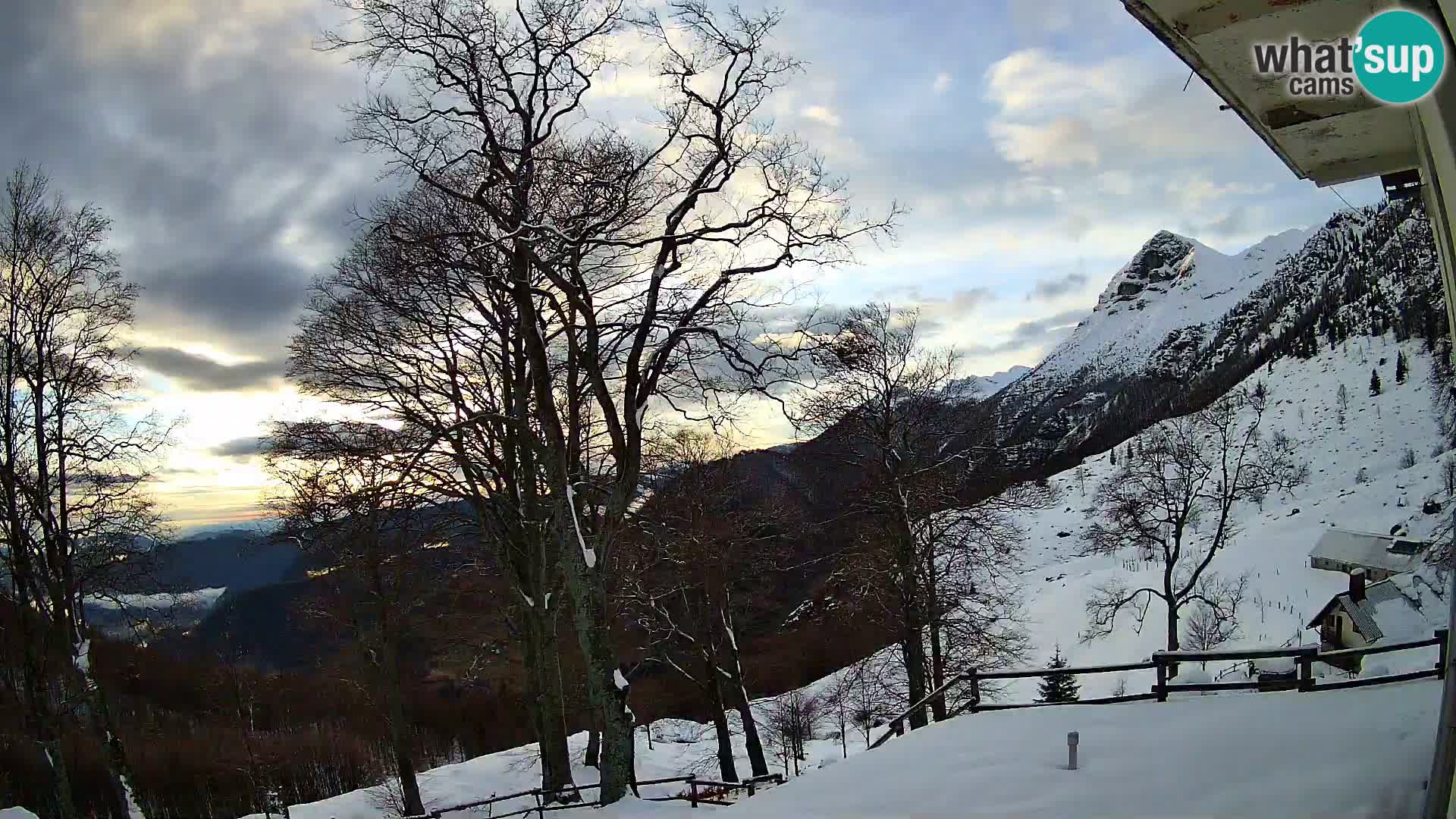 Baita di montagna Planina Razor webcam (1315) | vista su Tolminski Migovec