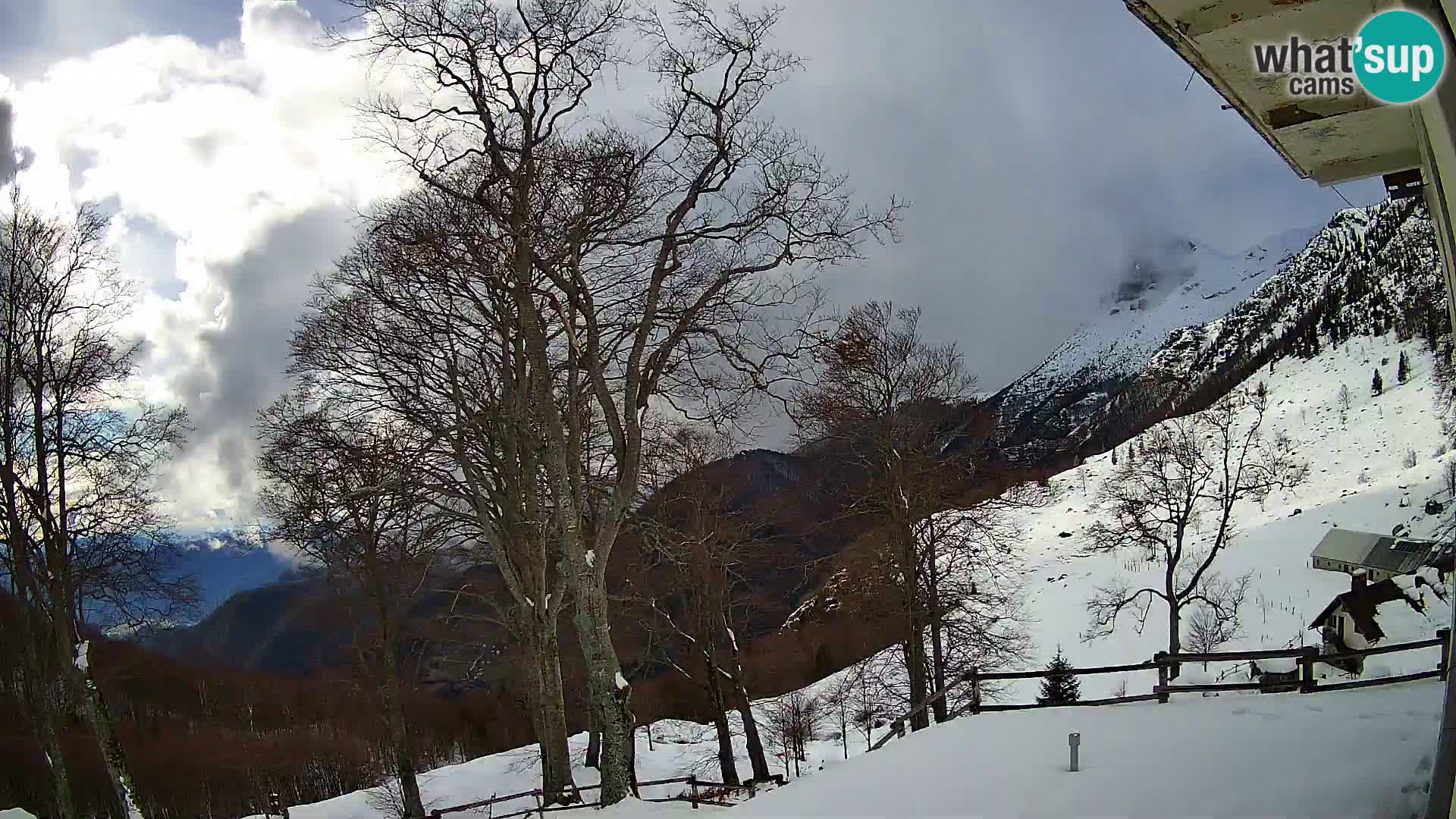 Cámara en vivo de la cabaña de montaña Planina Razor (1315) | vista hacia Tolminski Migovec