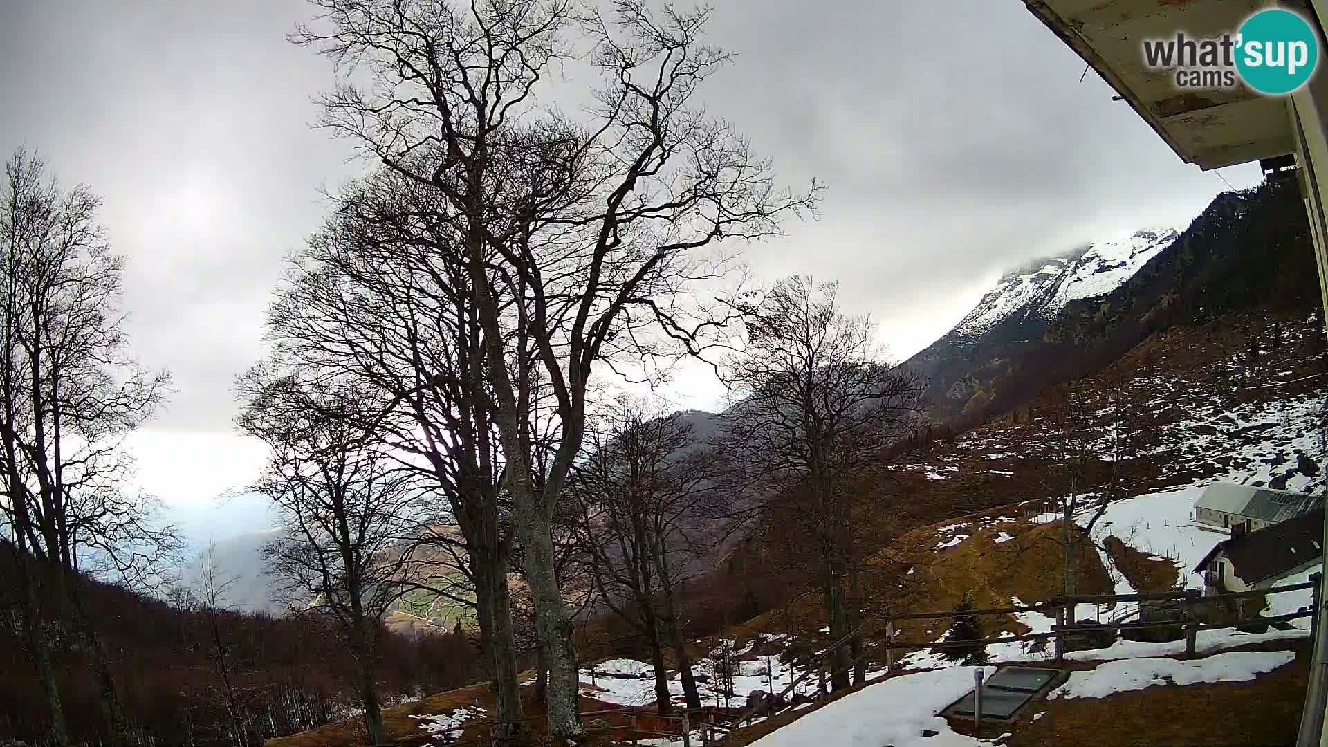 Cámara en vivo de la cabaña de montaña Planina Razor (1315) | vista hacia Tolminski Migovec