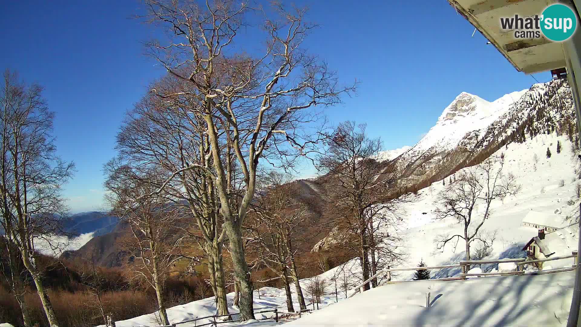 Baita di montagna Planina Razor webcam (1315) | vista su Tolminski Migovec