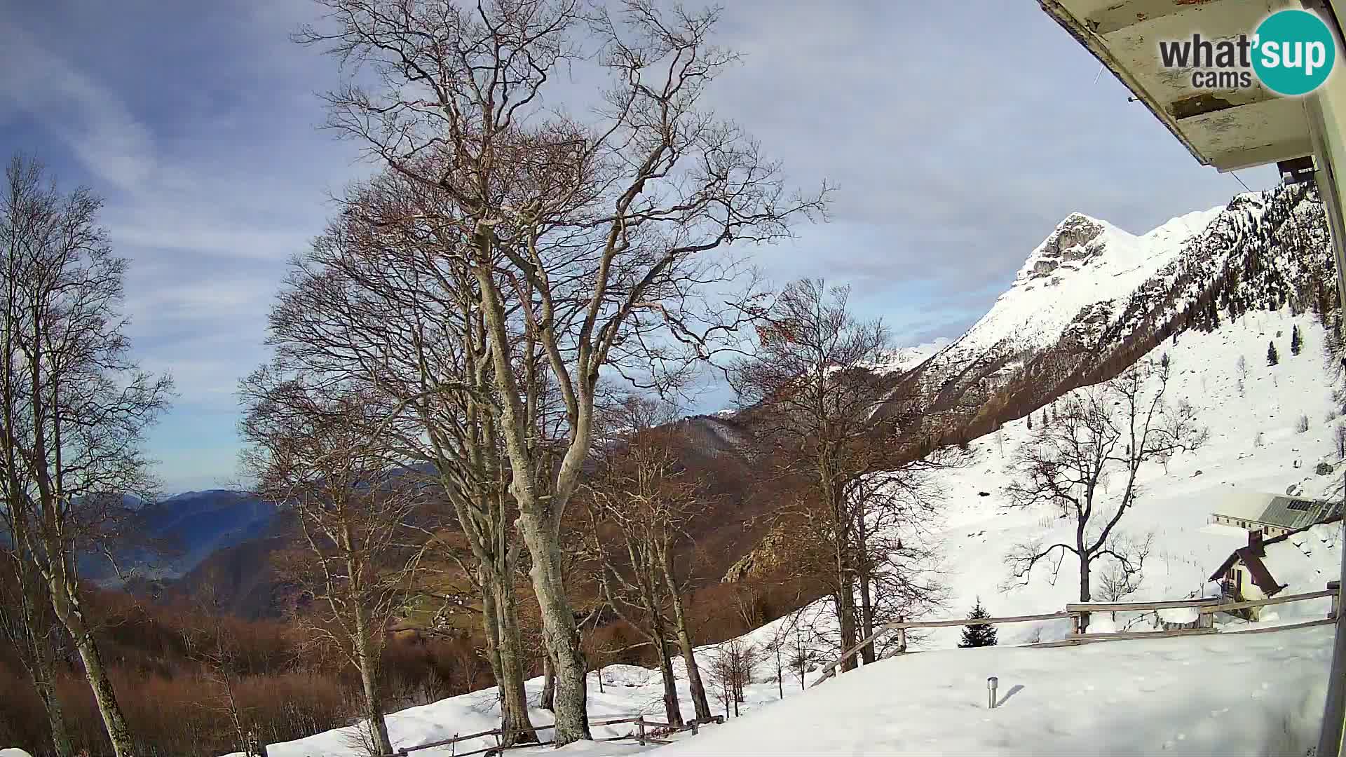 Baita di montagna Planina Razor webcam (1315) | vista su Tolminski Migovec