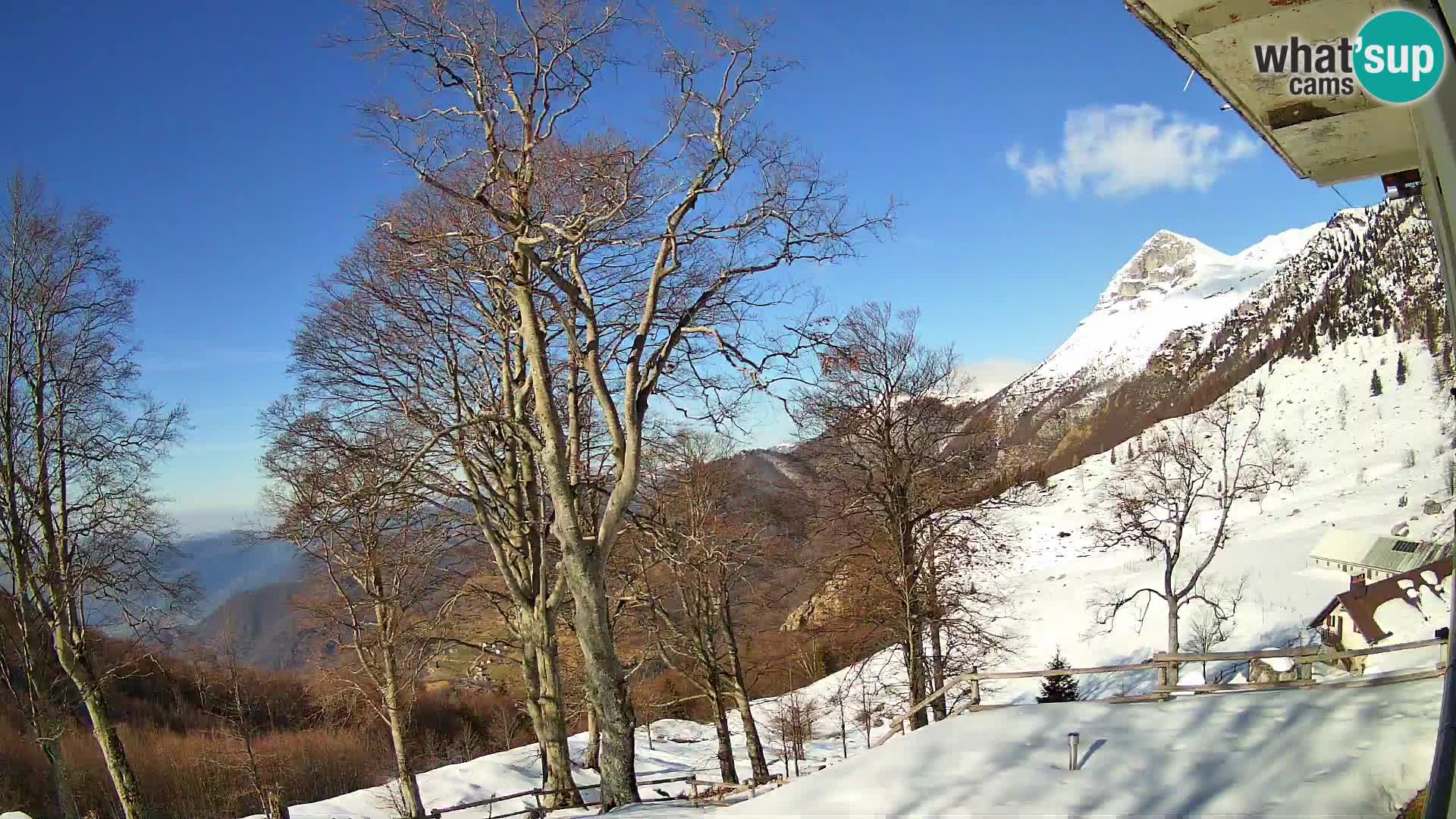 Baita di montagna Planina Razor webcam (1315) | vista su Tolminski Migovec