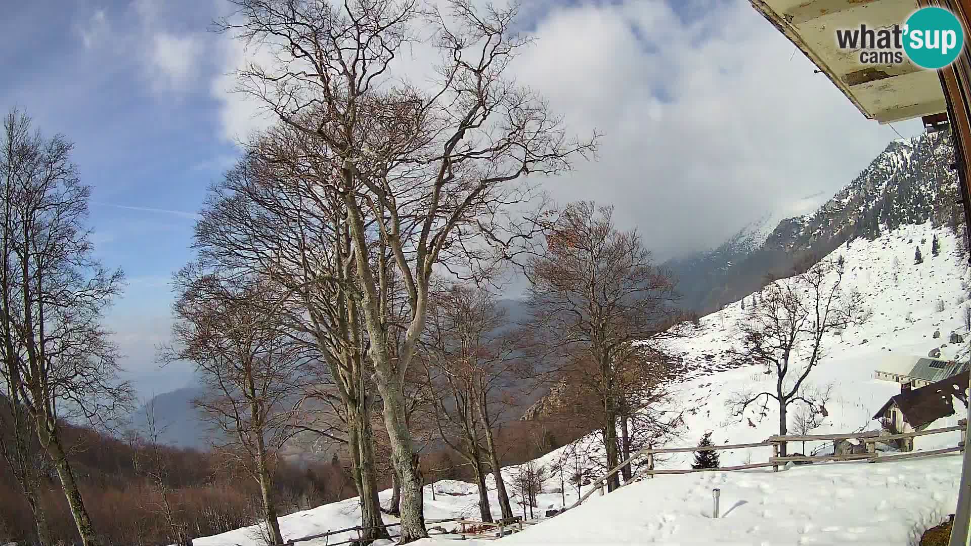 Cámara en vivo de la cabaña de montaña Planina Razor (1315) | vista hacia Tolminski Migovec