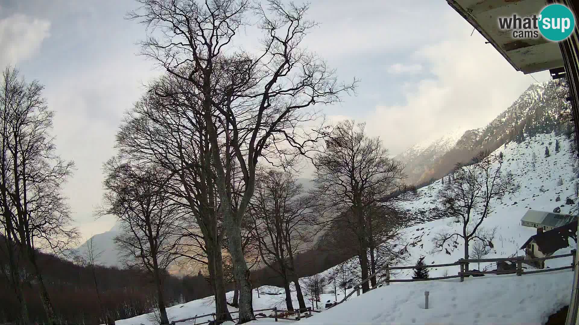 Cámara en vivo de la cabaña de montaña Planina Razor (1315) | vista hacia Tolminski Migovec