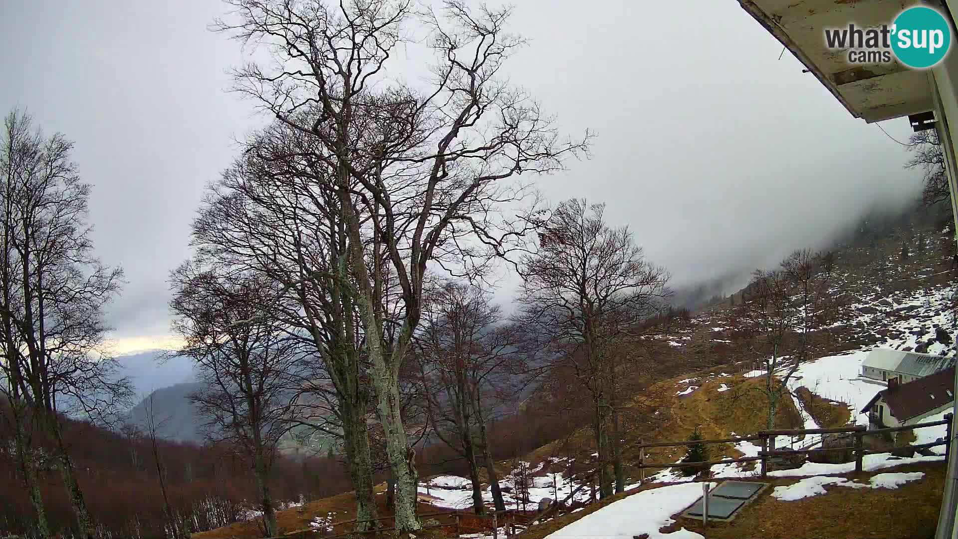 Cámara en vivo de la cabaña de montaña Planina Razor (1315) | vista hacia Tolminski Migovec