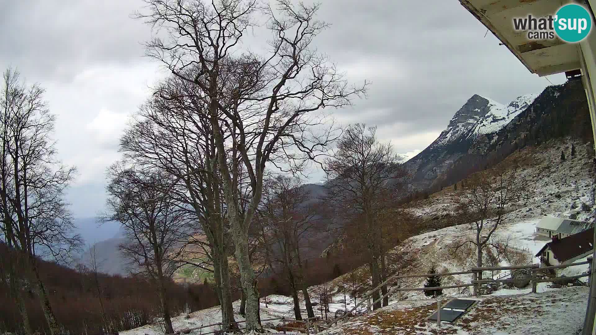 Cámara en vivo de la cabaña de montaña Planina Razor (1315) | vista hacia Tolminski Migovec