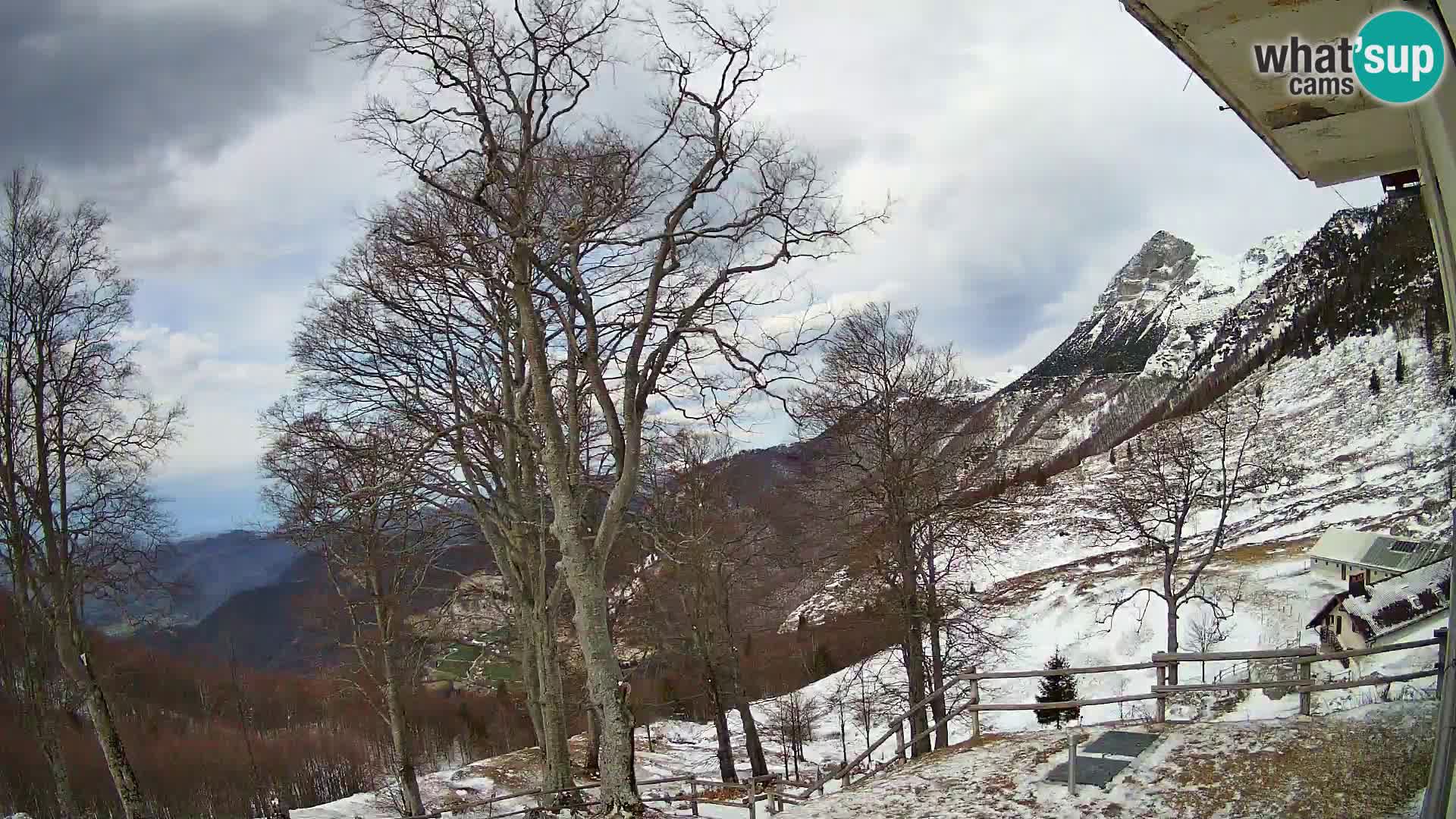 Cámara en vivo de la cabaña de montaña Planina Razor (1315) | vista hacia Tolminski Migovec