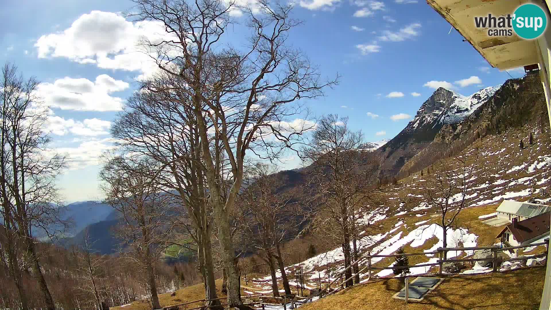 Cámara en vivo de la cabaña de montaña Planina Razor (1315) | vista hacia Tolminski Migovec