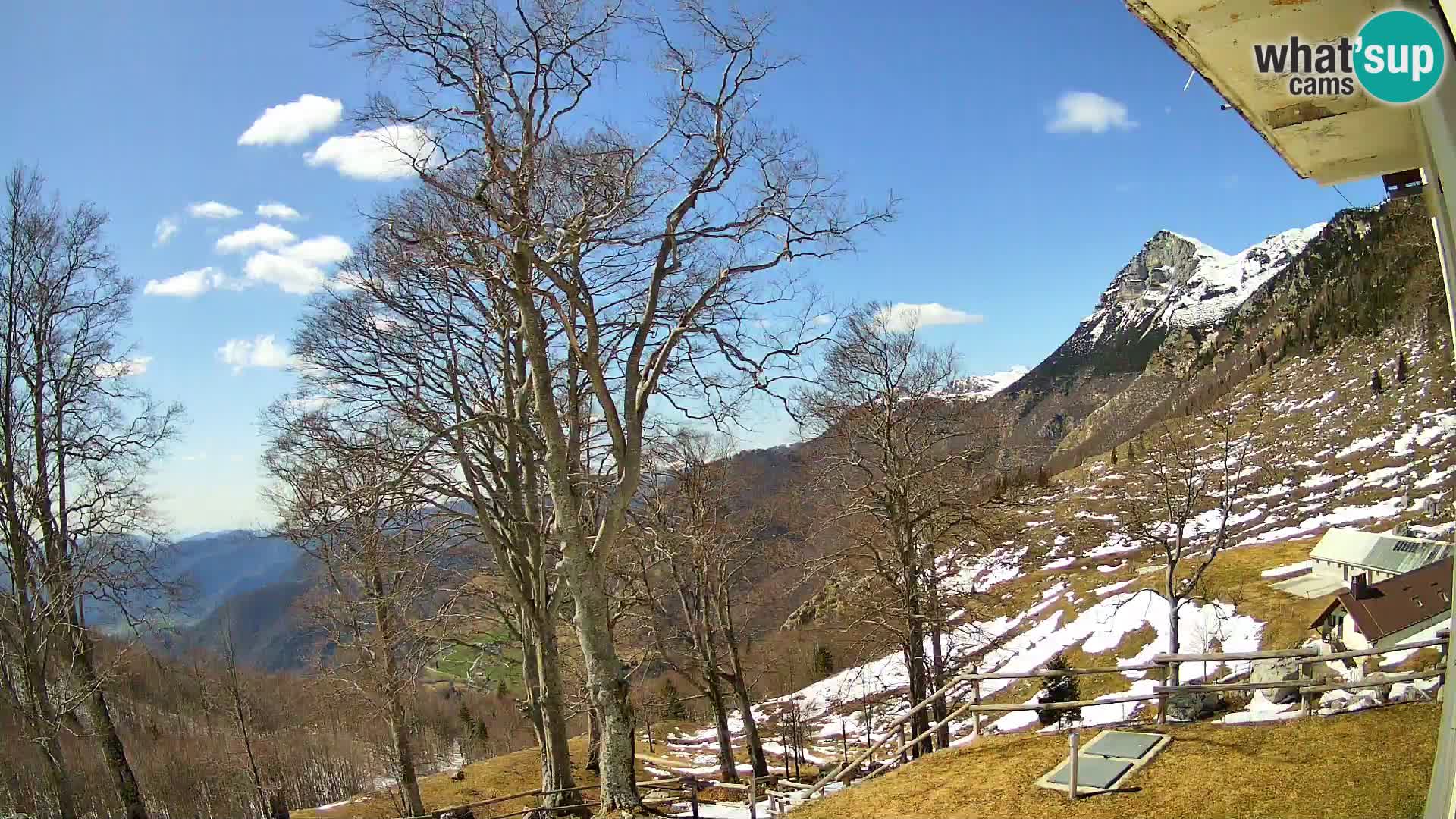 Baita di montagna Planina Razor webcam (1315) | vista su Tolminski Migovec