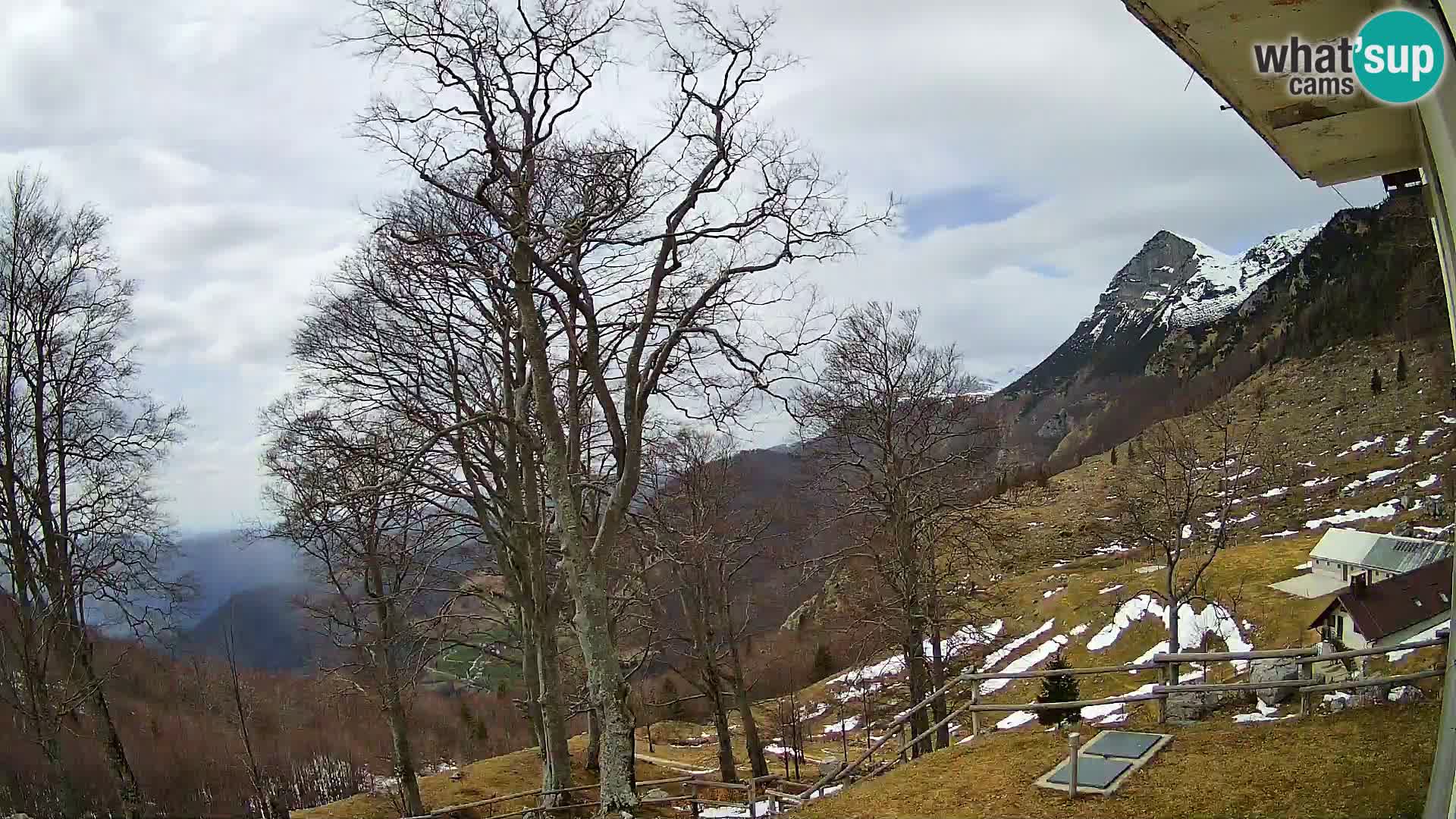 Cámara en vivo de la cabaña de montaña Planina Razor (1315) | vista hacia Tolminski Migovec