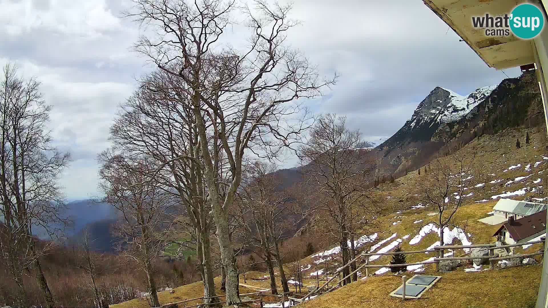 Cámara en vivo de la cabaña de montaña Planina Razor (1315) | vista hacia Tolminski Migovec