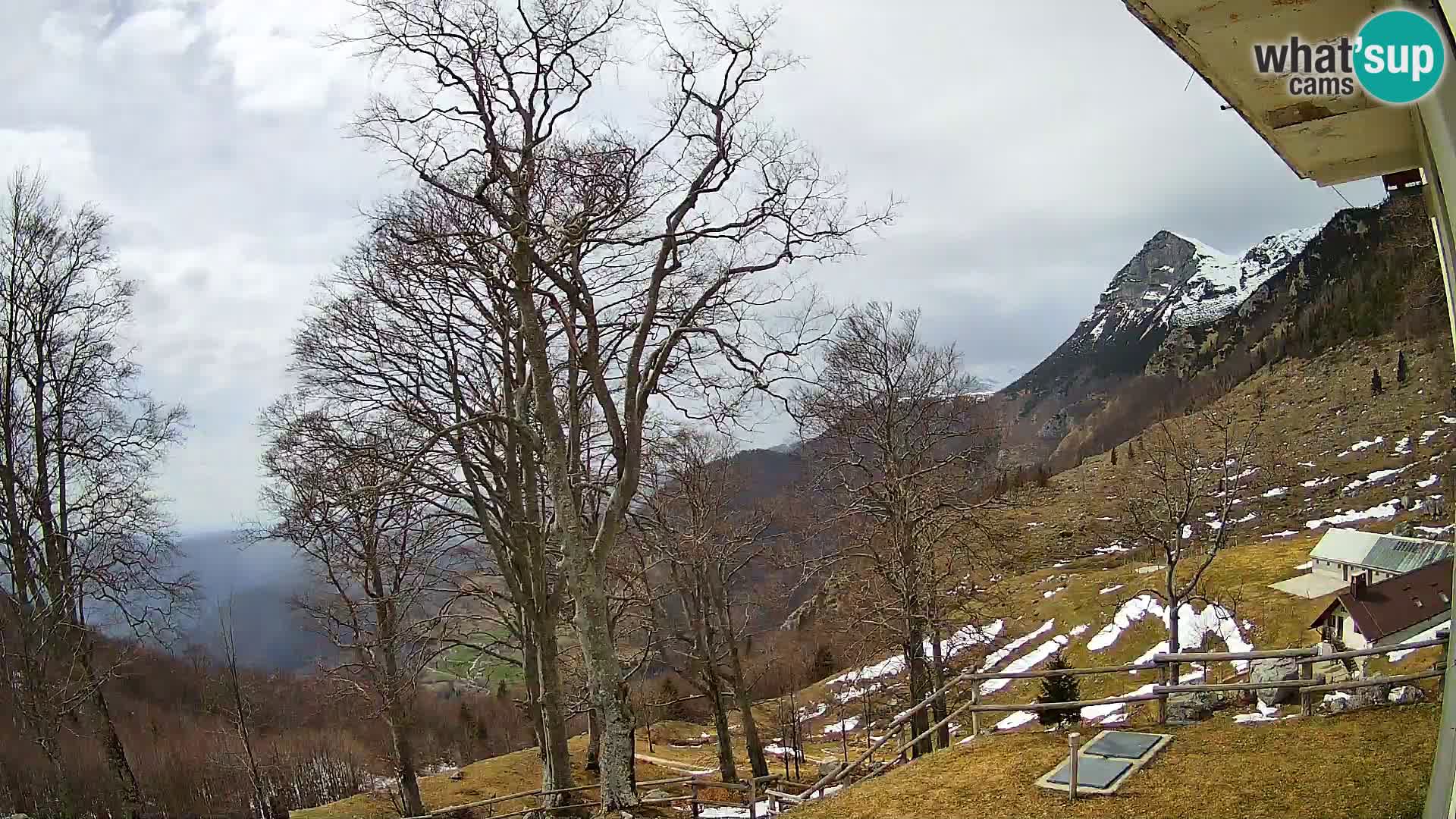 Cámara en vivo de la cabaña de montaña Planina Razor (1315) | vista hacia Tolminski Migovec
