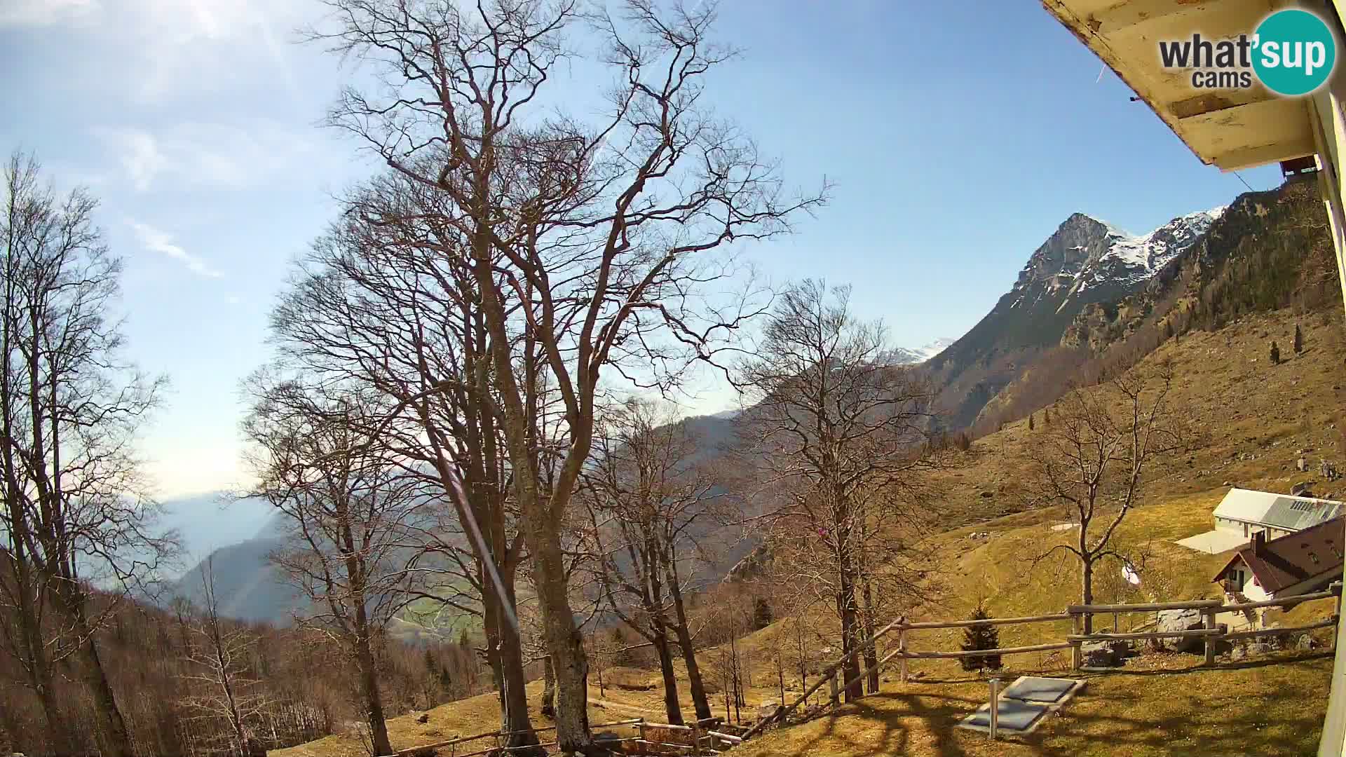 Baita di montagna Planina Razor webcam (1315) | vista su Tolminski Migovec