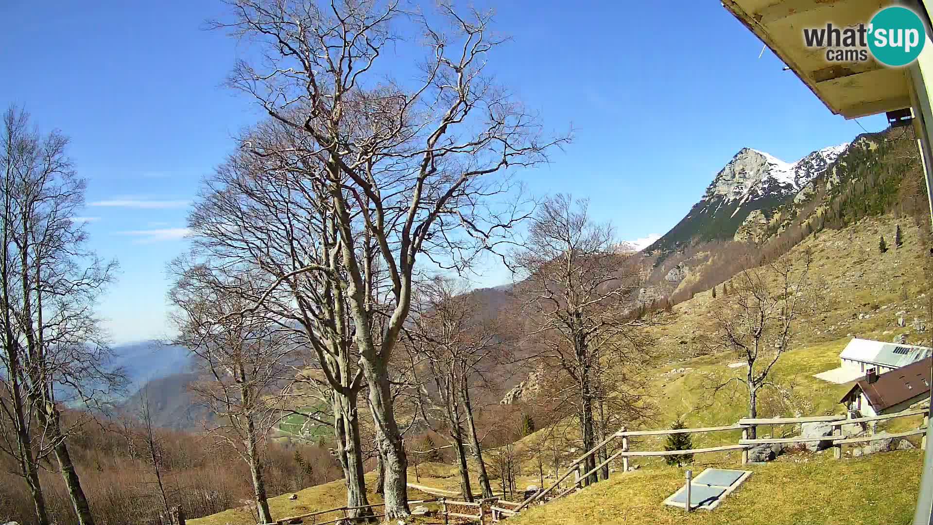 Baita di montagna Planina Razor webcam (1315) | vista su Tolminski Migovec